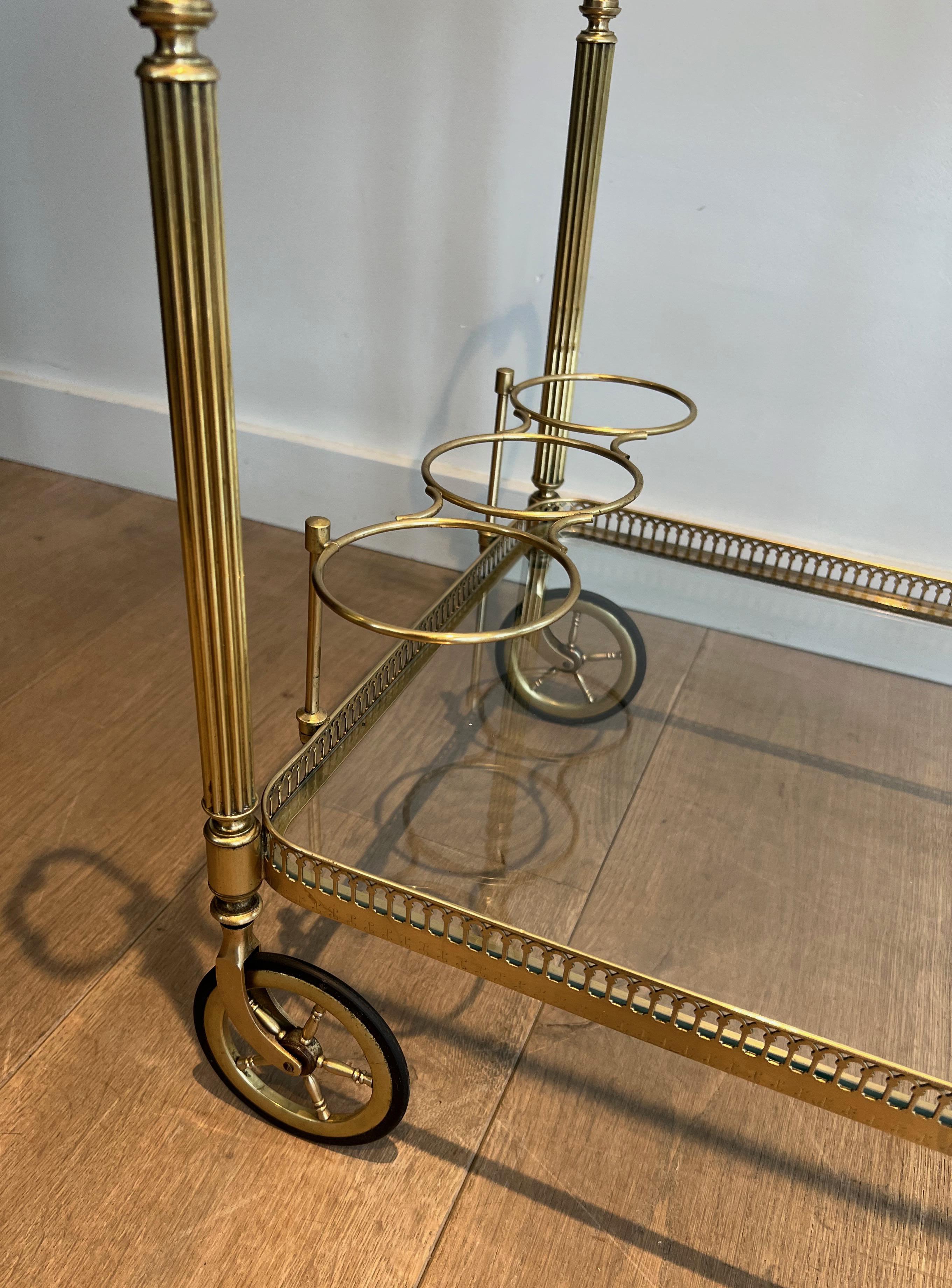 Neoclassical style brass drinks trolley with cherubs For Sale 4