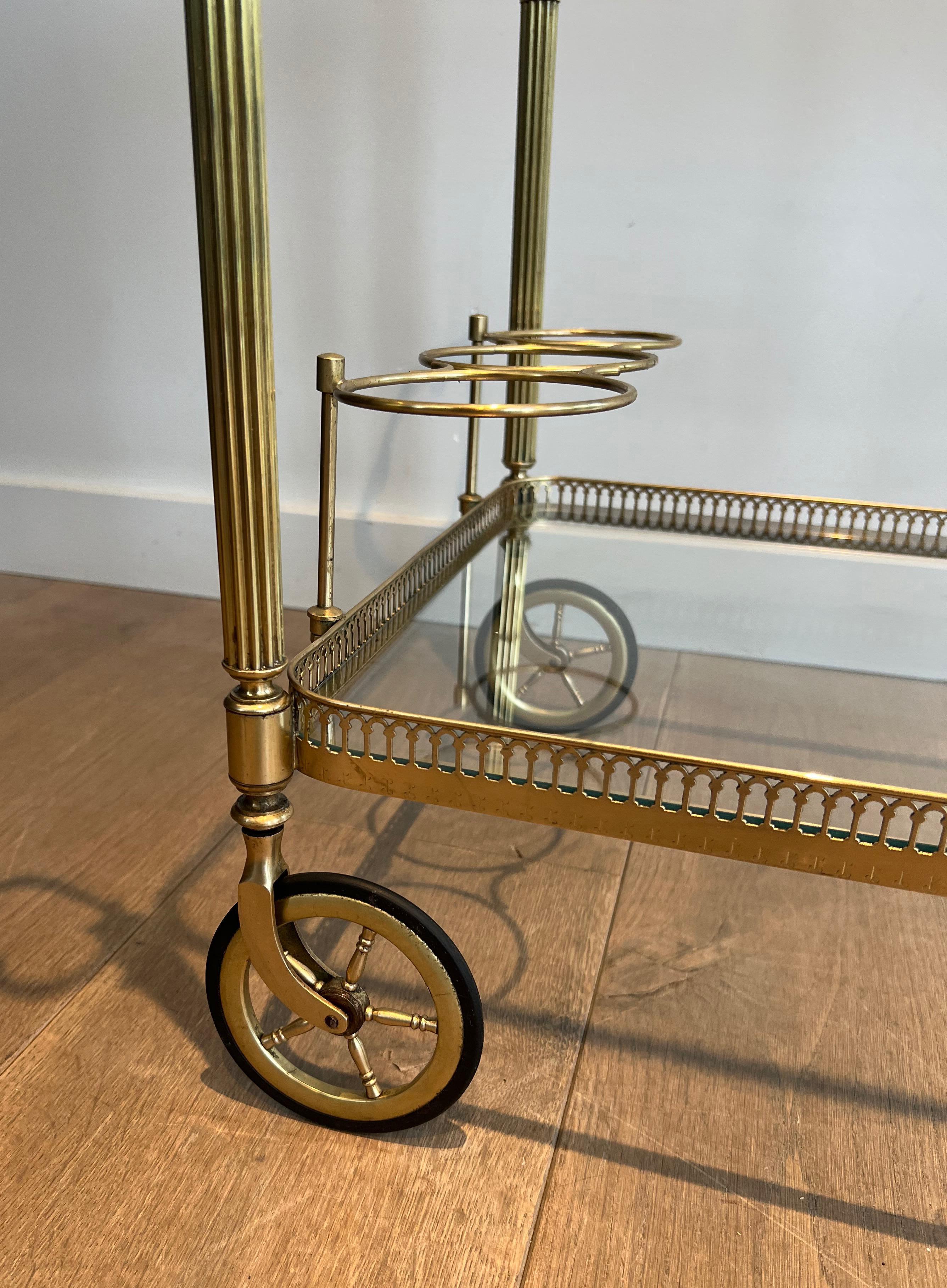 Neoclassical style brass drinks trolley with cherubs For Sale 11