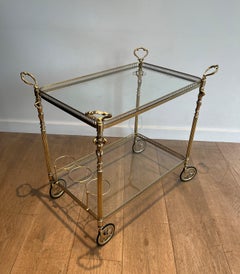 Neoclassical style brass drinks trolley with cherubs
