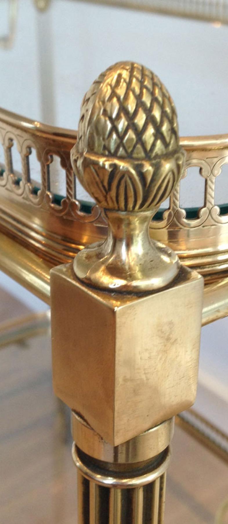 Neoclassical Style Brass Drinks Trolley with Removable Trays by Maison Jansen 1