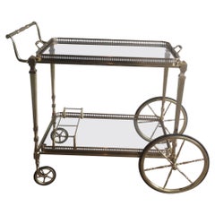 Neoclassical Style Brass Drinks Trolley with Removable Trays by Maison Jansen