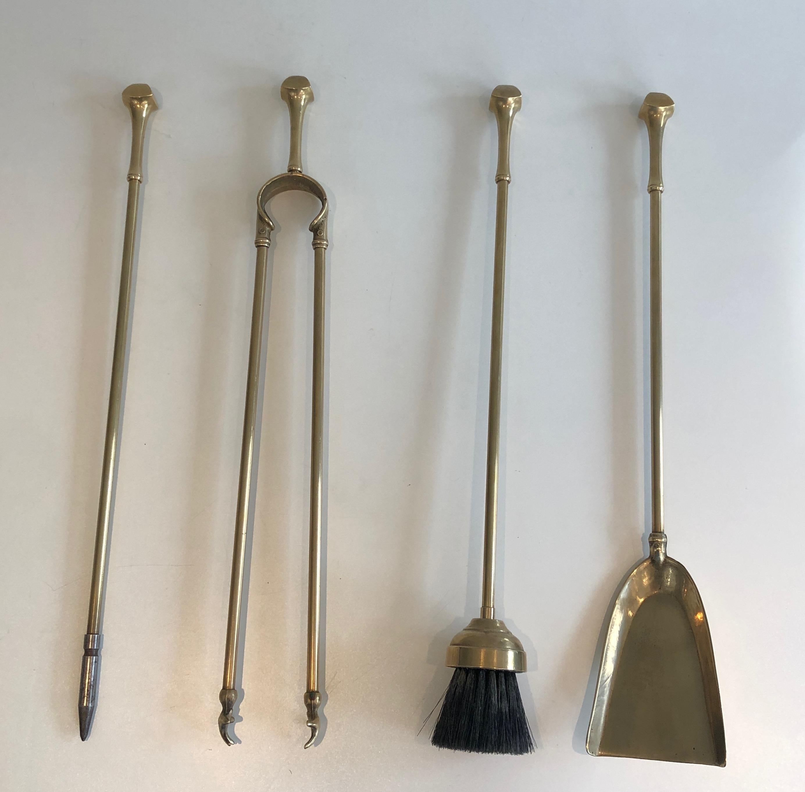 Strumenti per caminetto in ottone in stile neoclassico In condizioni buone in vendita a Marcq-en-Barœul, Hauts-de-France