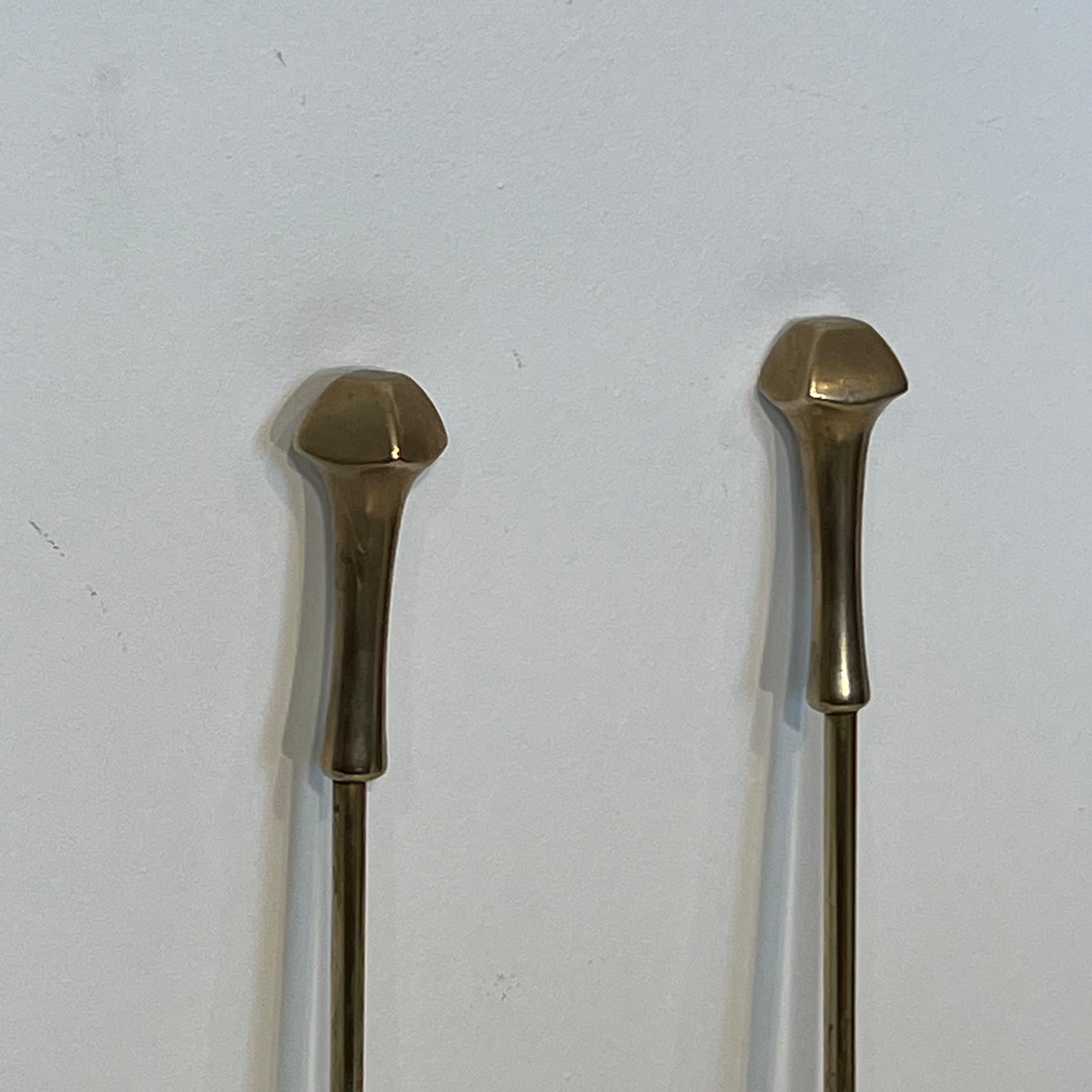 Neoclassical Style Brass Fireplace Tools For Sale 1