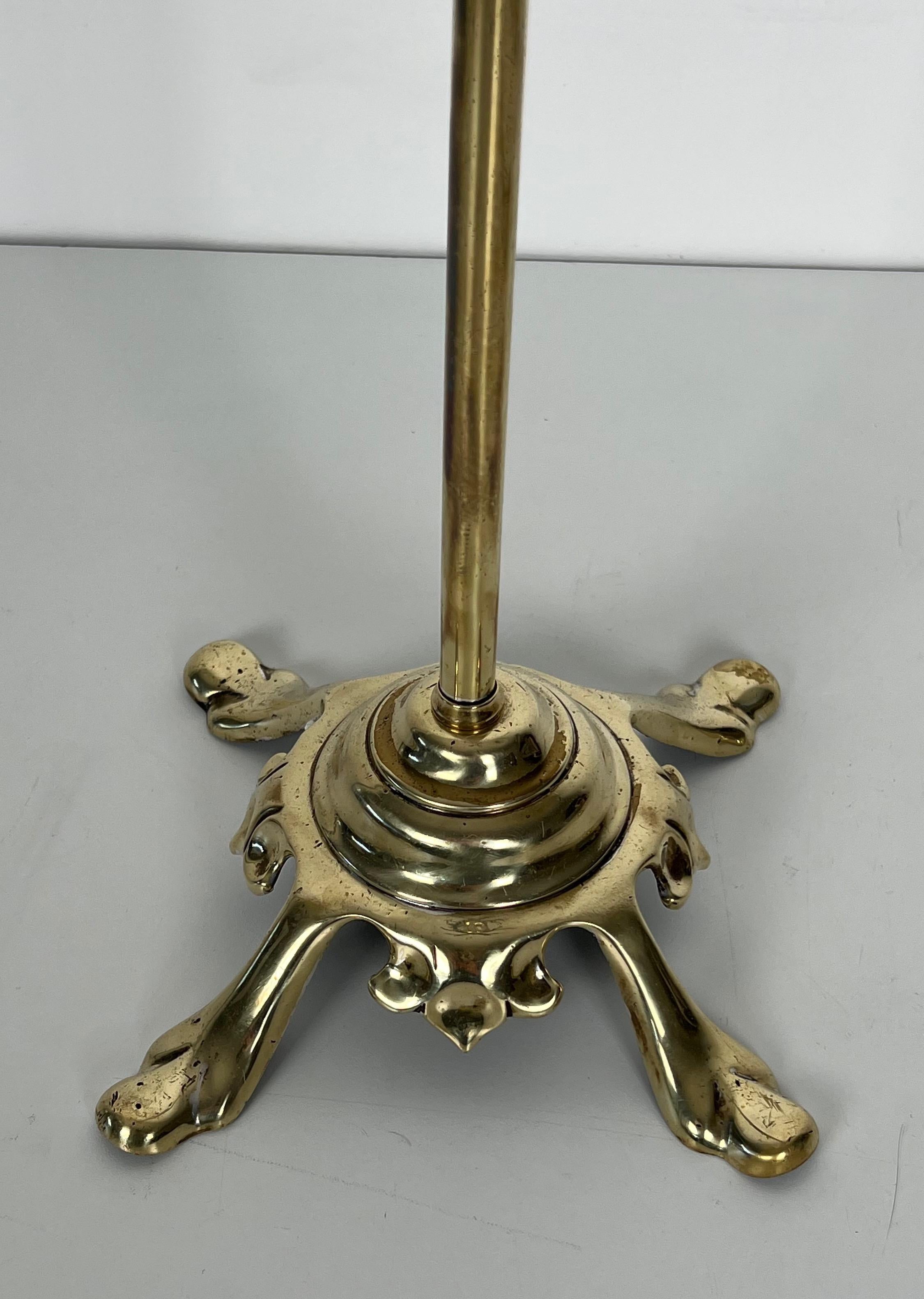 Neoclassical Style Brass Fireplace Tools on Stand For Sale 4