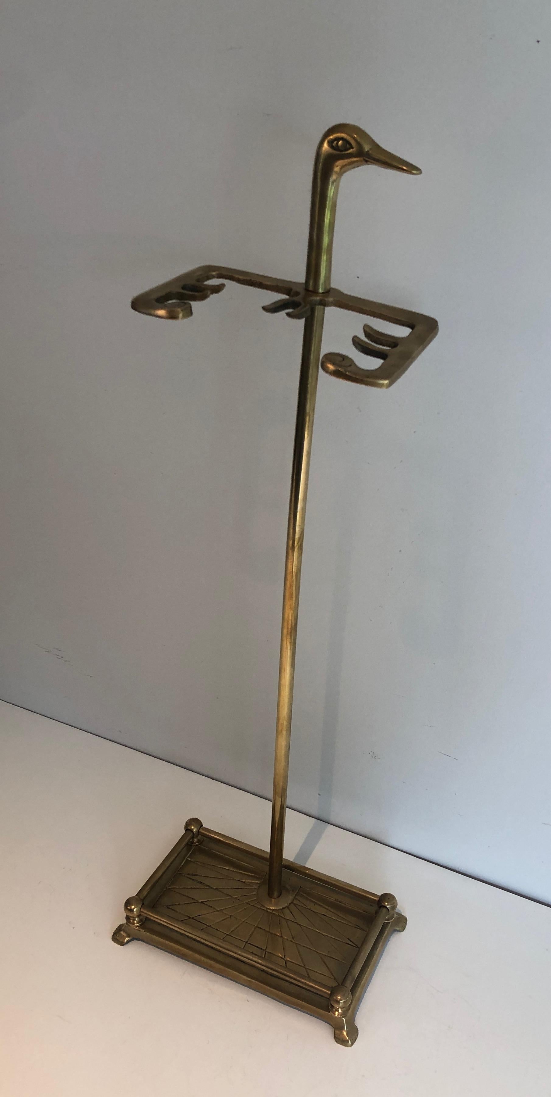 Neoclassical Style Brass Fireplace Tools with Duck Heads 4