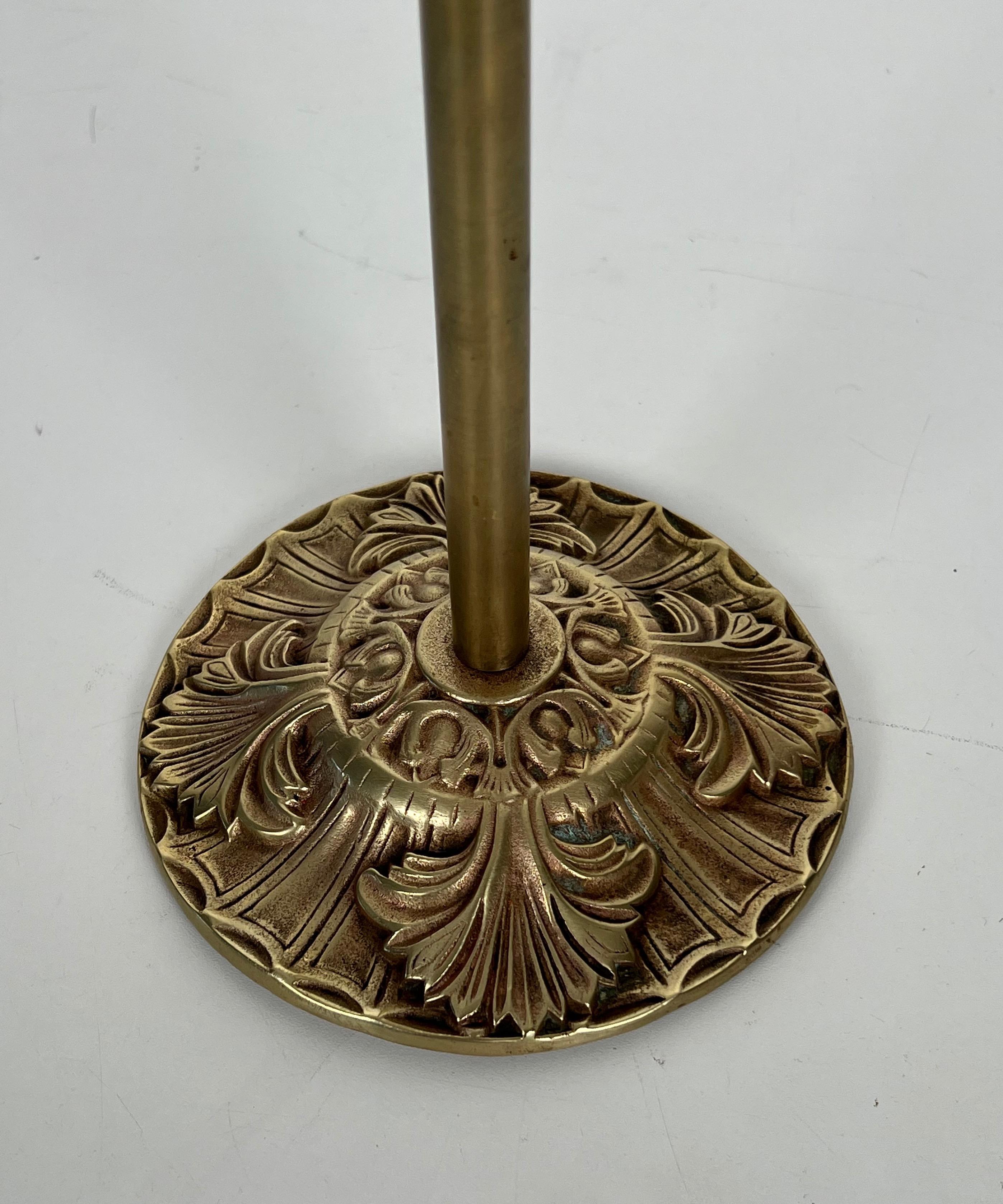 Neoclassical Style Brass Fireplace Tools with Lily Flowers 1