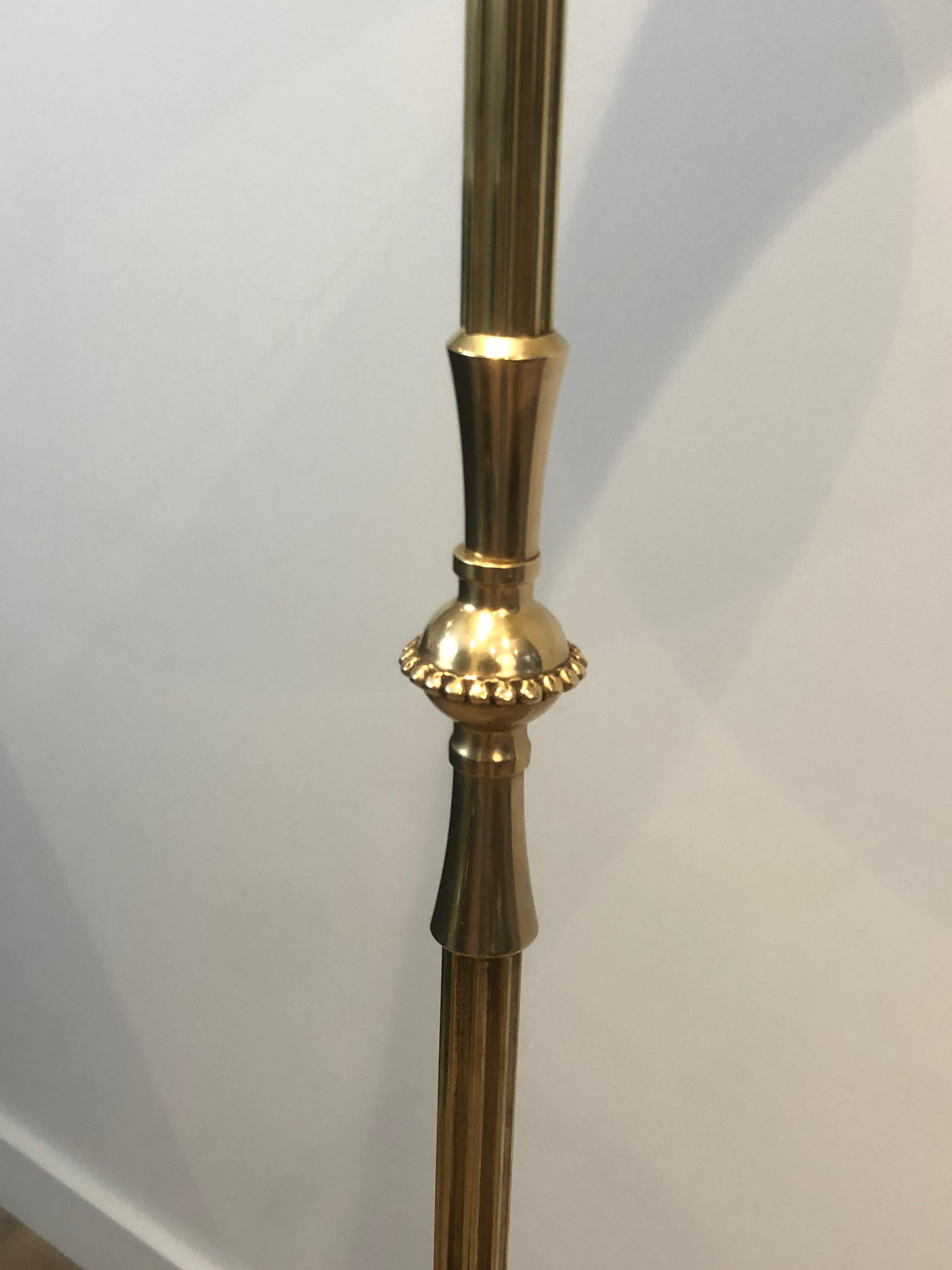 Neoclassical Style Brass Floor Lamp in the style of Maison Jansen For Sale 11