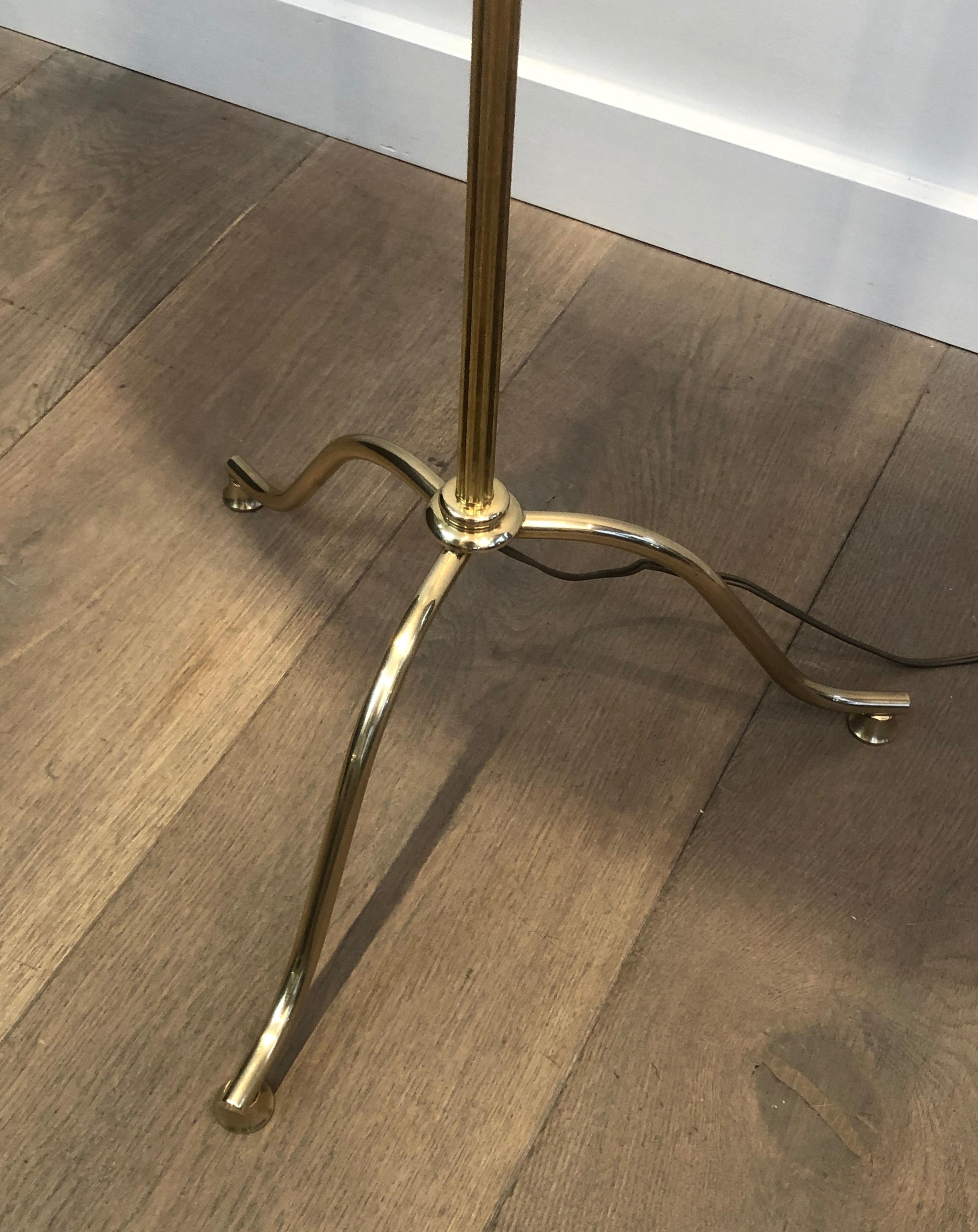 Neoclassical Style Brass Floor Lamp in the style of Maison Jansen For Sale 2