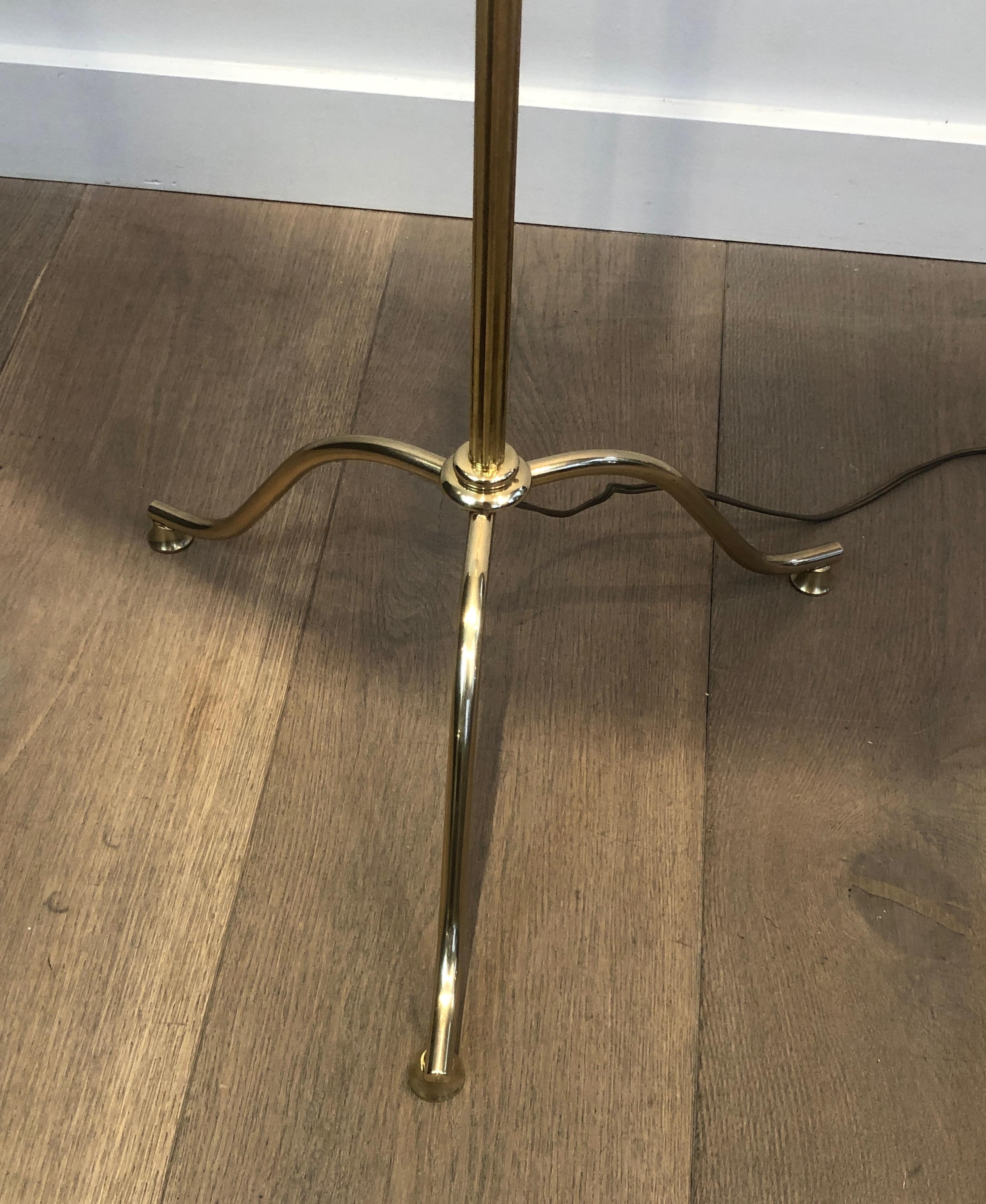 Neoclassical Style Brass Floor Lamp in the style of Maison Jansen For Sale 3
