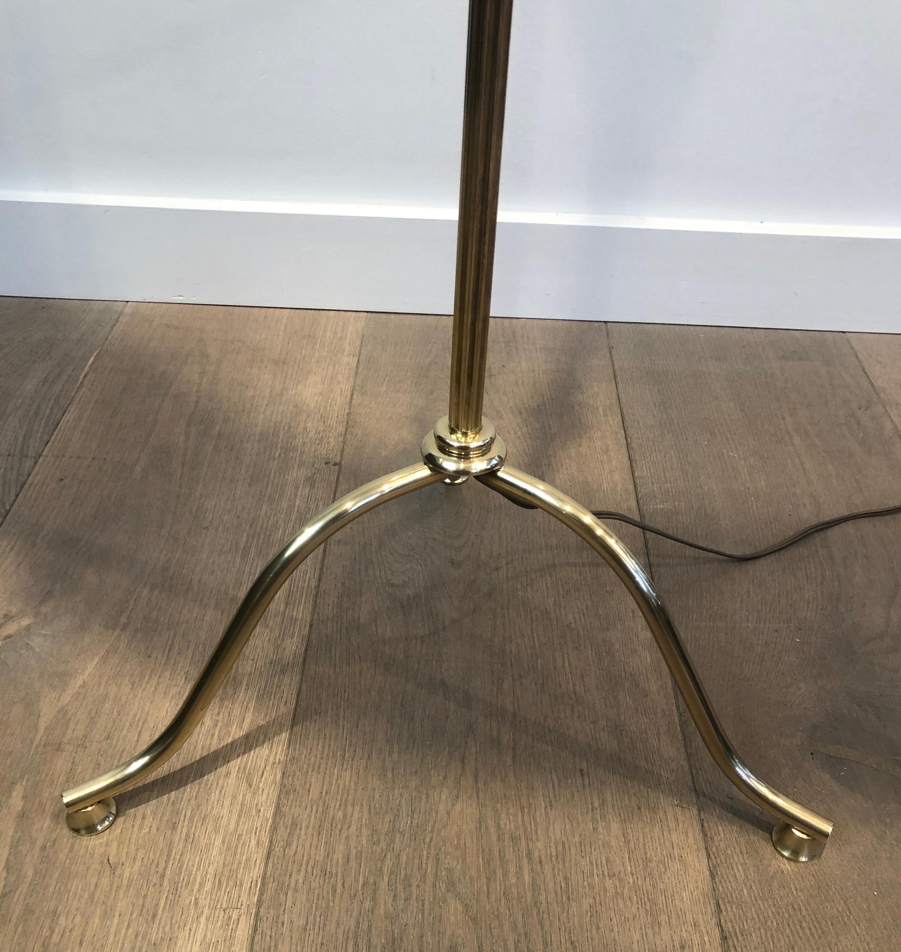 Neoclassical Style Brass Floor Lamp in the style of Maison Jansen For Sale 4