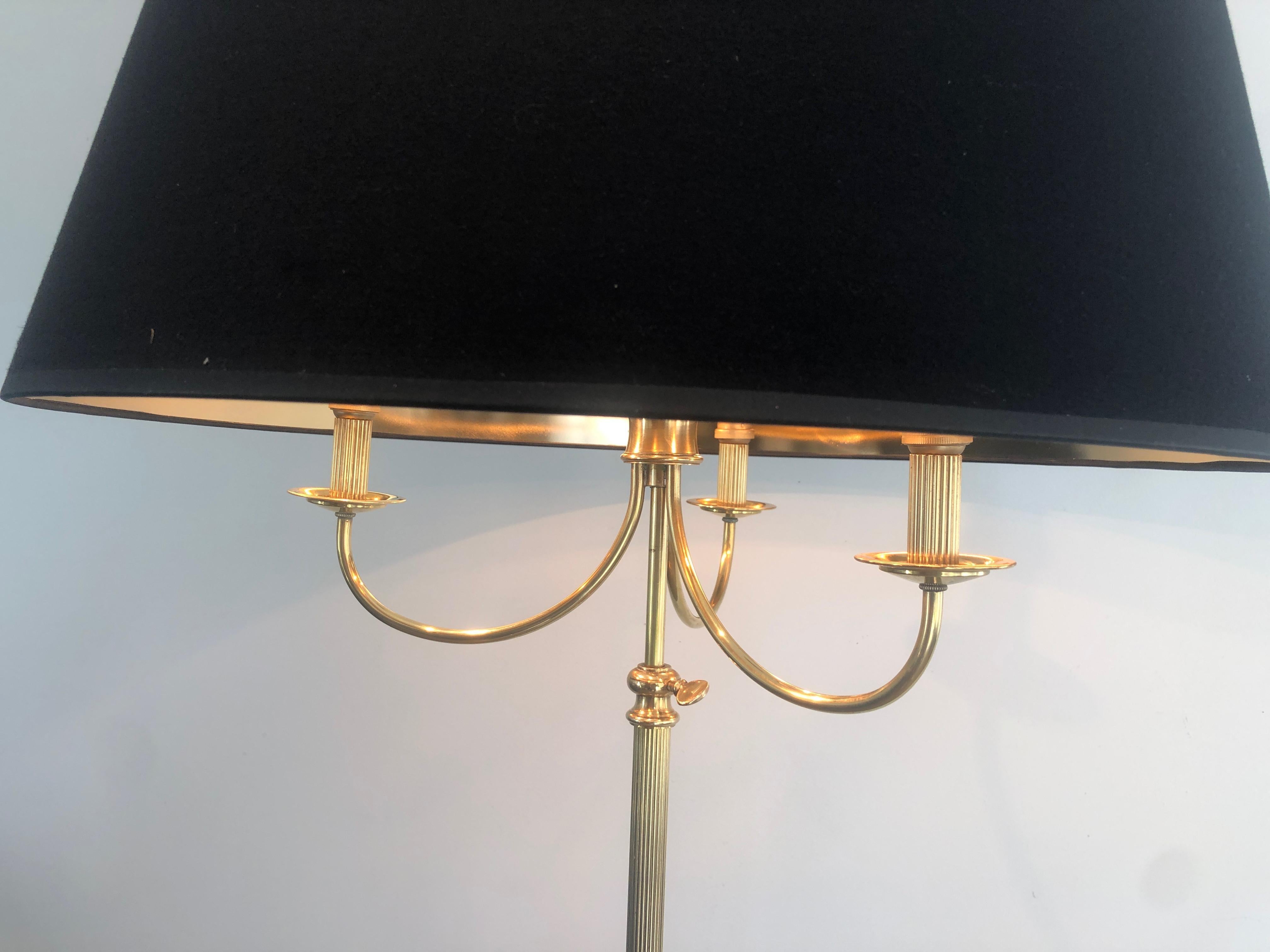 Neoclassical Style Brass Floor Lamp with 3 Arms in the Style of Maison Jansen For Sale 11