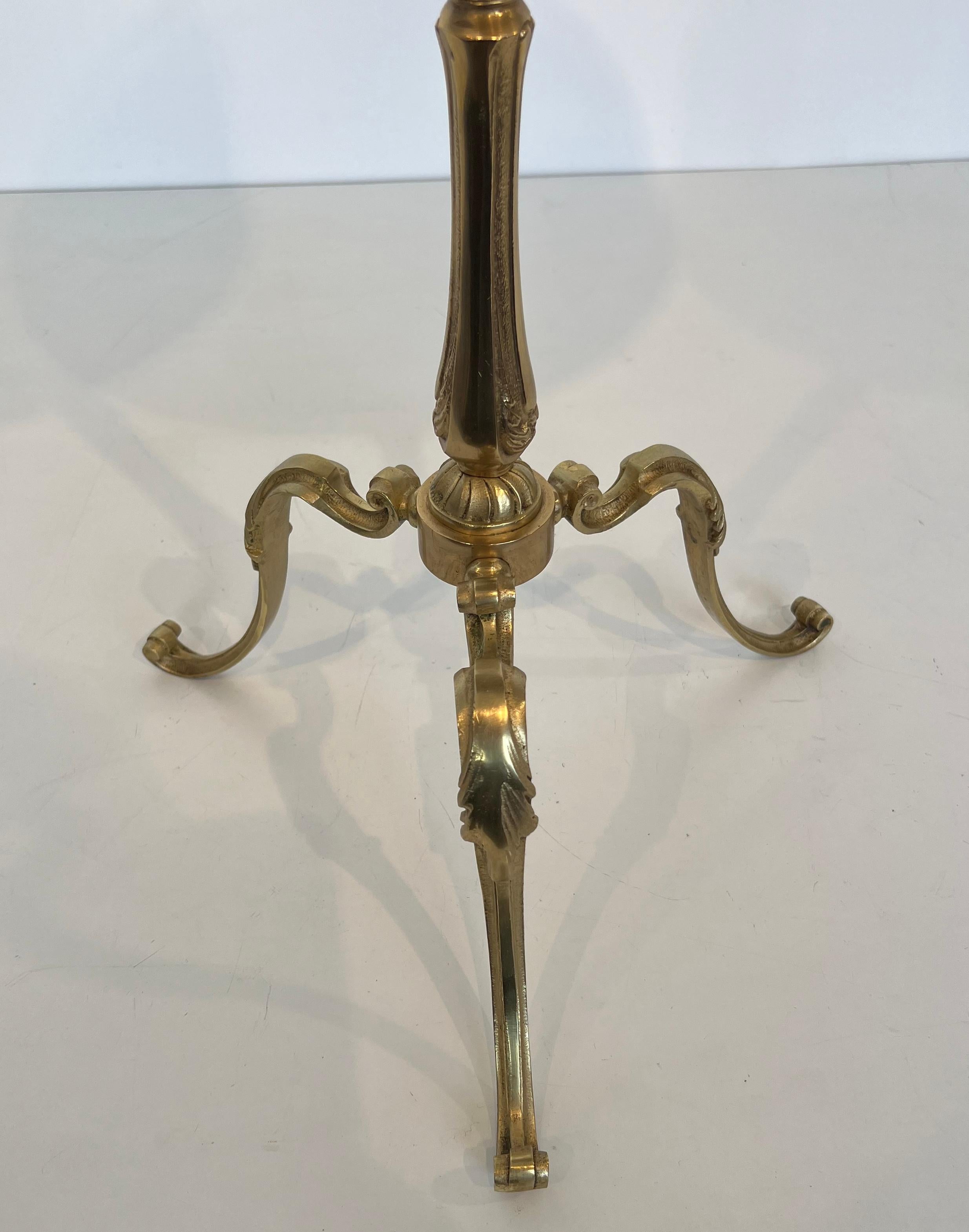 Neoclassical Style Brass Gueridon with Marble Top, possibly Maison Jansen For Sale 5