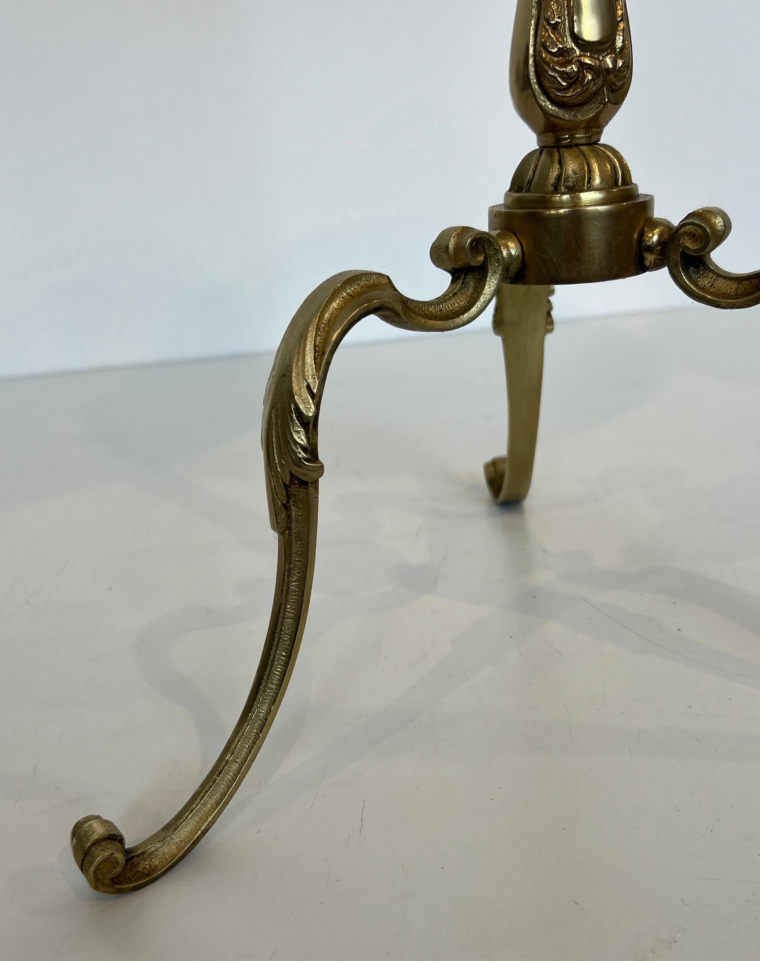 Neoclassical Style Brass Gueridon with Marble Top, possibly Maison Jansen For Sale 6