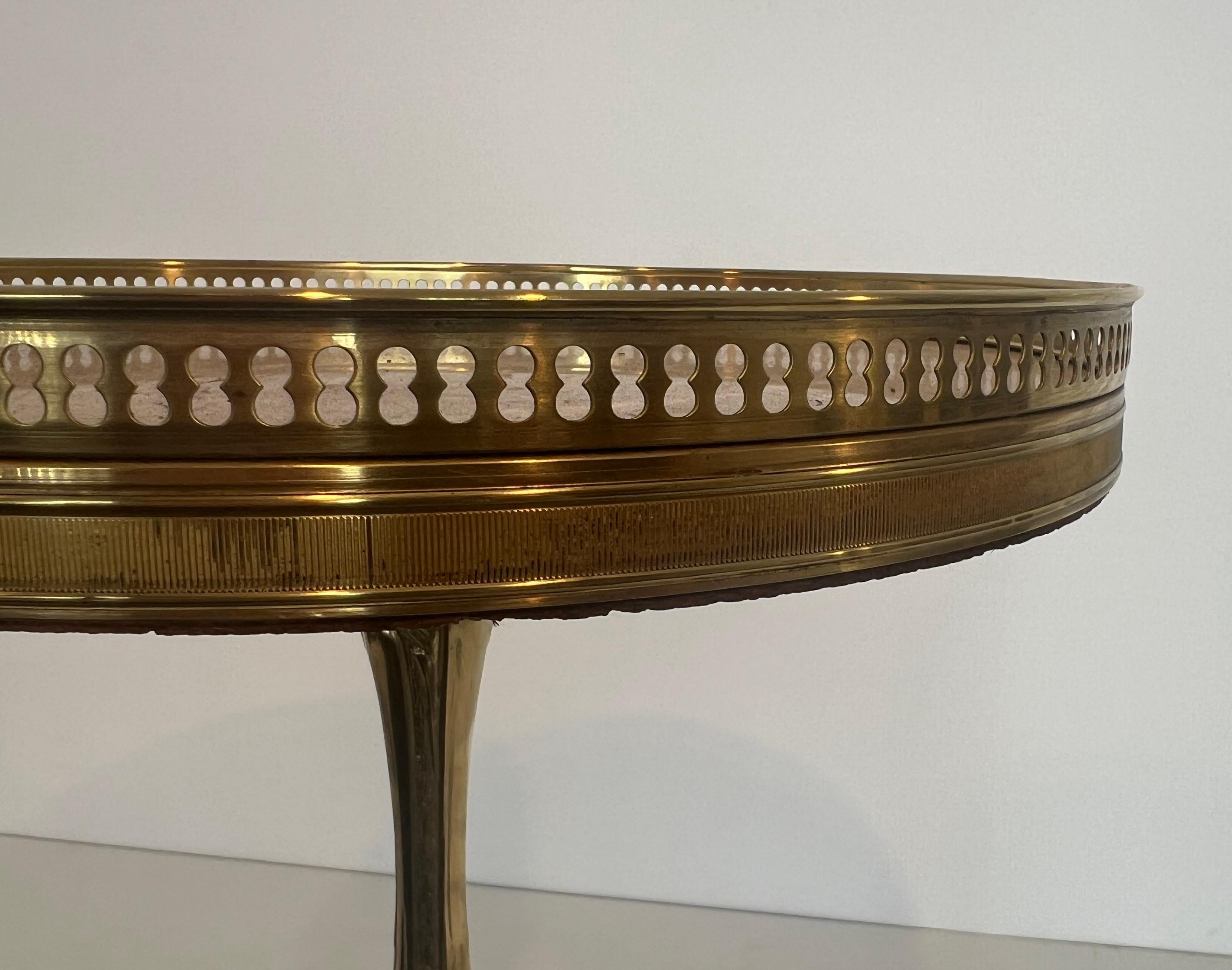 Neoclassical Style Brass Gueridon with Marble Top, possibly Maison Jansen For Sale 10