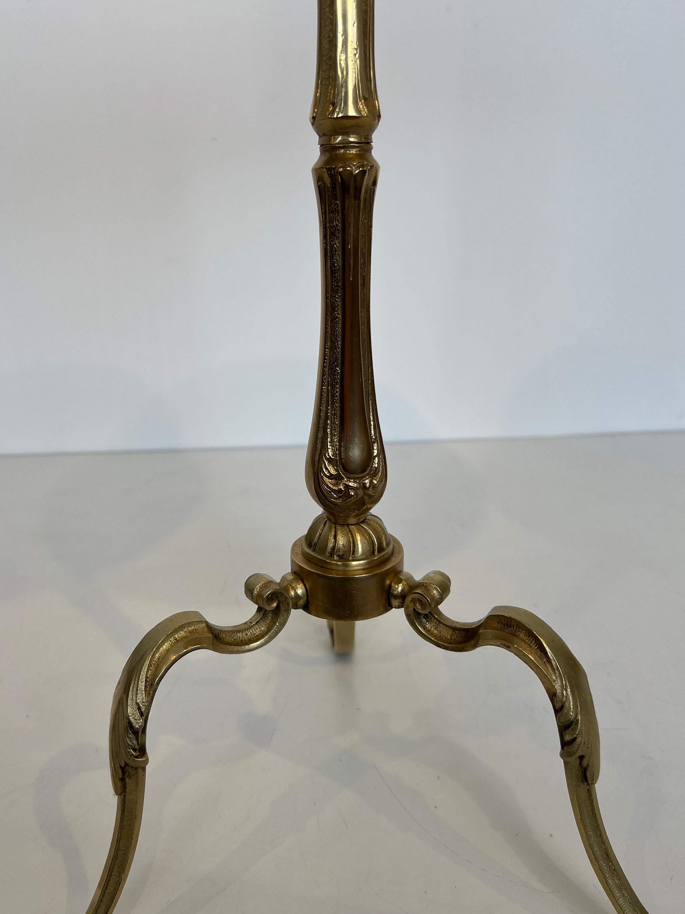 Neoclassical Style Brass Gueridon with Marble Top, possibly Maison Jansen For Sale 12