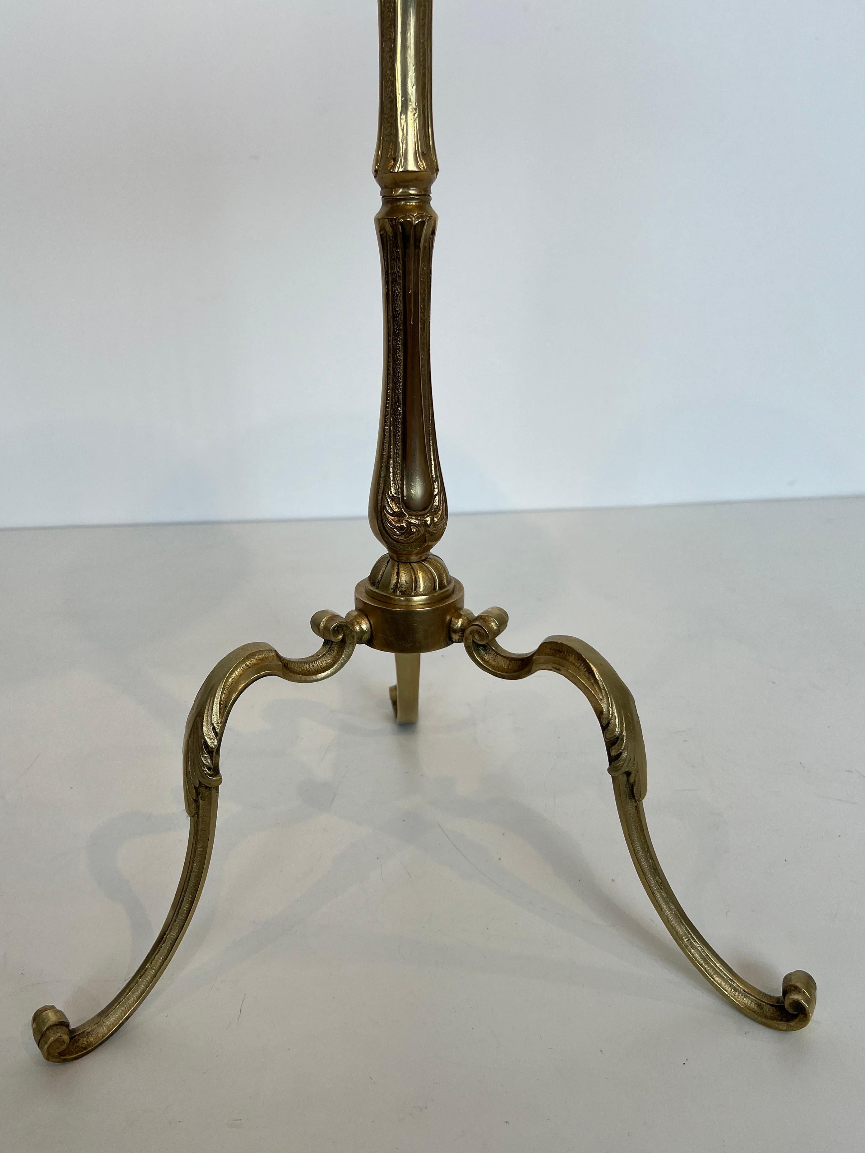 Neoclassical Style Brass Gueridon with Marble Top, possibly Maison Jansen For Sale 4
