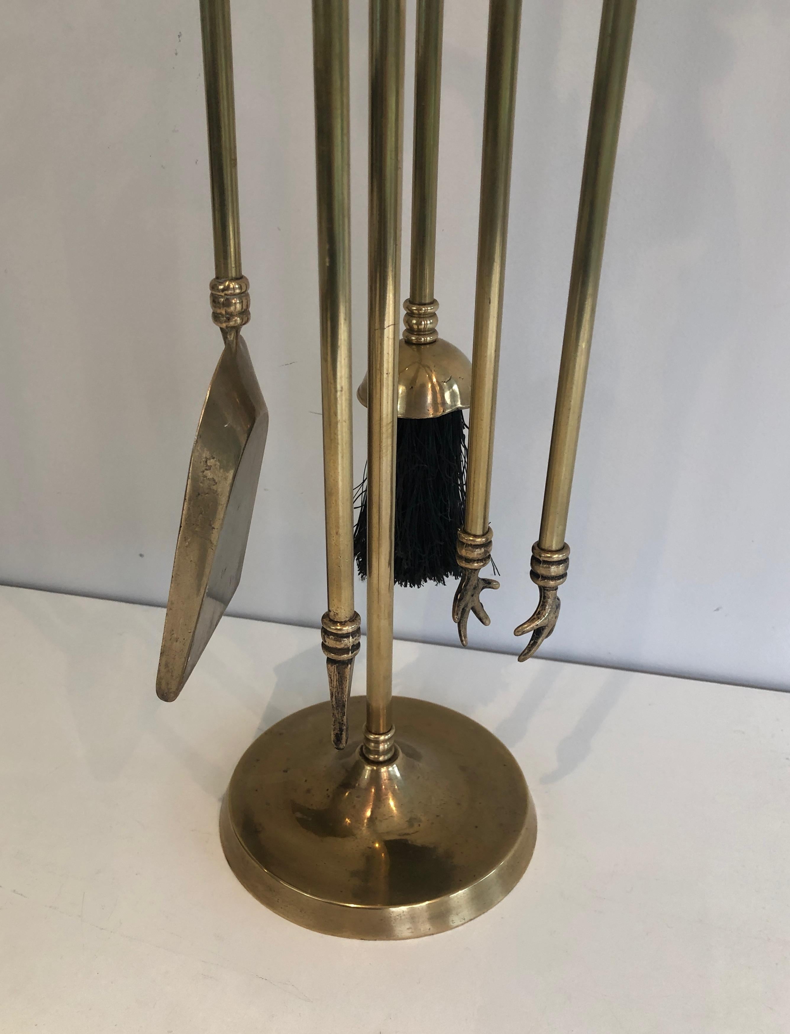 Laiton Outils de cheminée de style néoclassique en laiton pour chevaux en vente