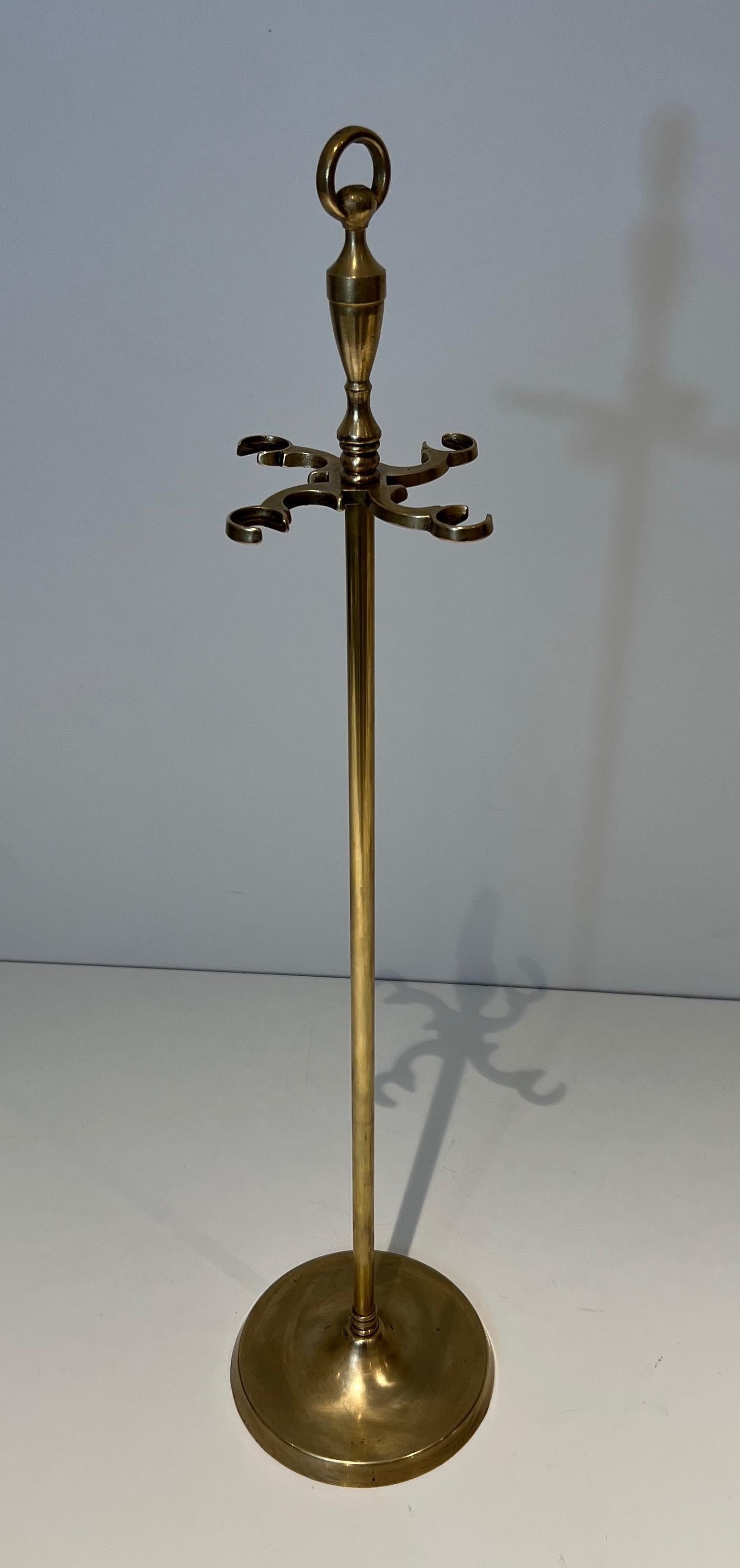 Attrezzi per caminetto in ottone a forma di testa di cavallo in stile neoclassico della Maison Jansen in vendita 1