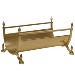 Vintage Neoclassical Style Brass Log or Magazine Holder, Mid-20th Century