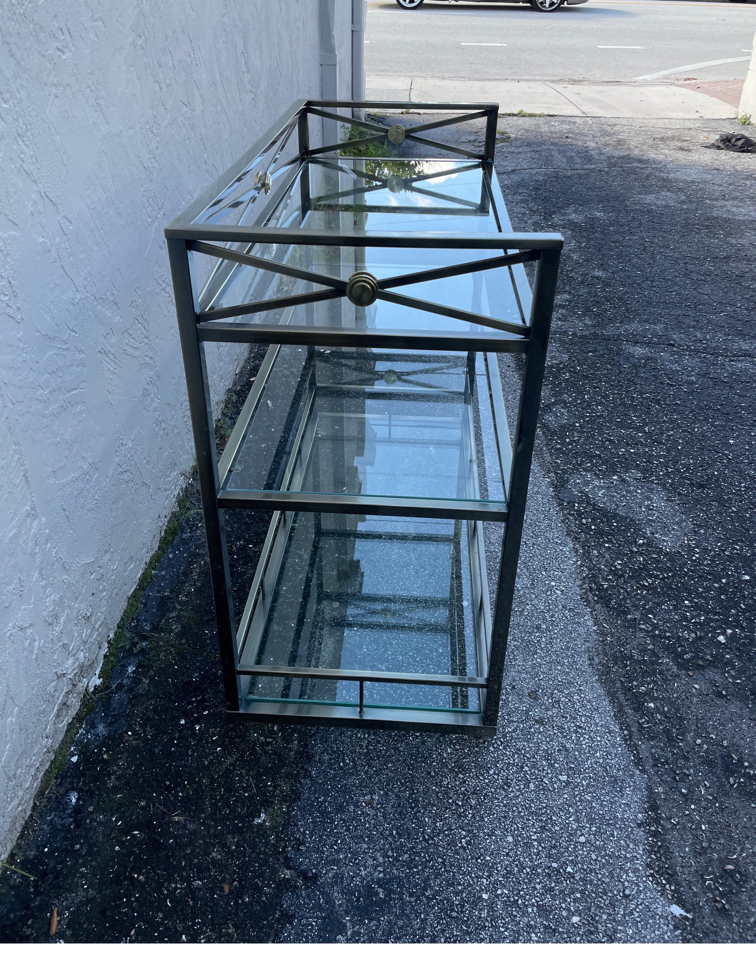 Neoclassical Style Brass Mounted Bar Cart / Etagere For Sale 3