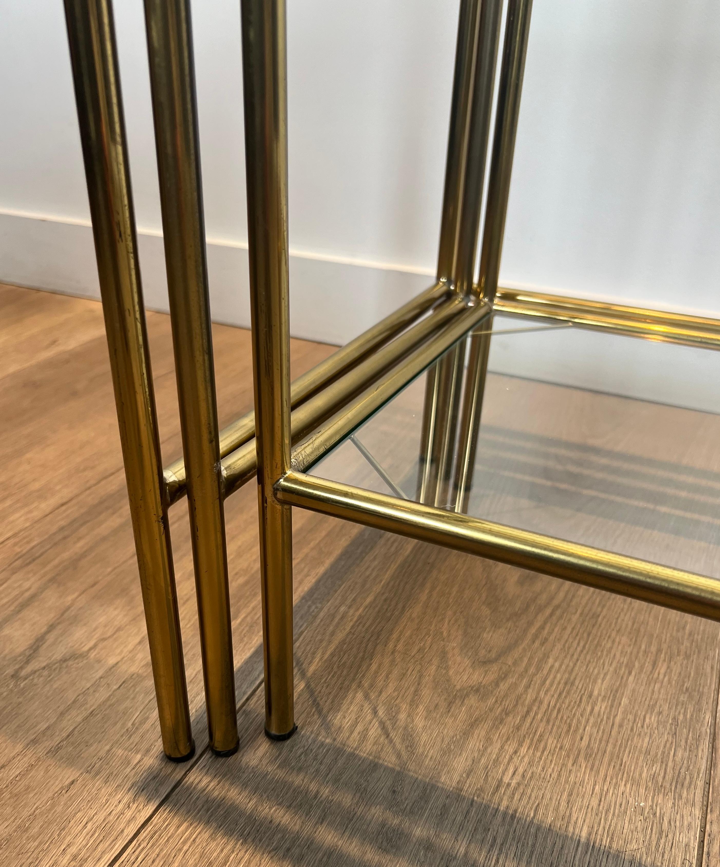 Neoclassical Style Brass Nesting Tables For Sale 5