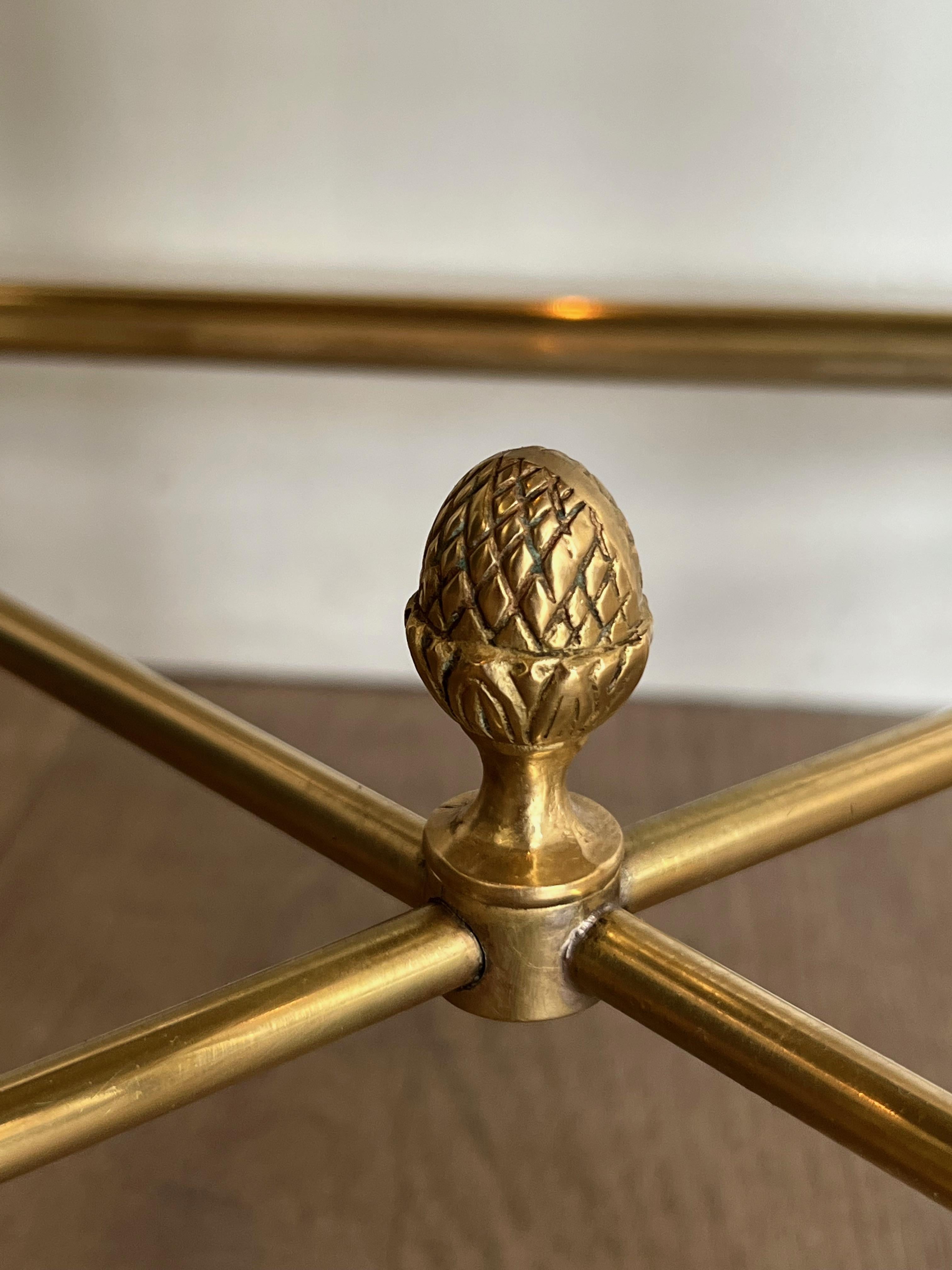 Neoclassical Style Brass Nesting Tables. French work by Maison Jansen For Sale 4