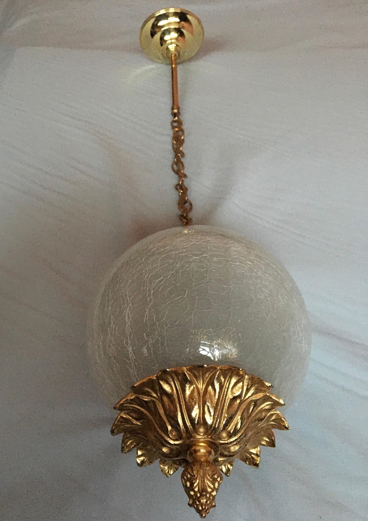 Neoclassical Style Brass Pendant, France, 1950 For Sale 9