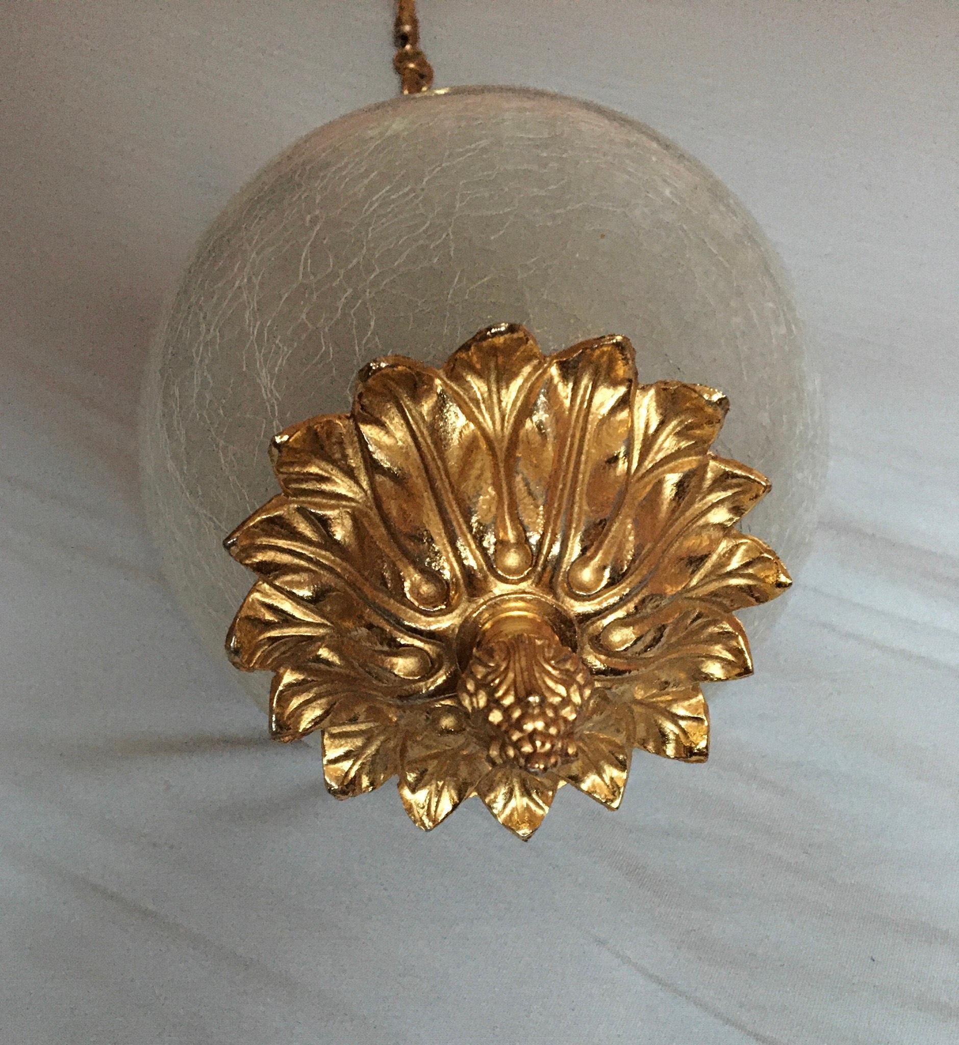 French Neoclassical Style Brass Pendant, France, 1950 For Sale