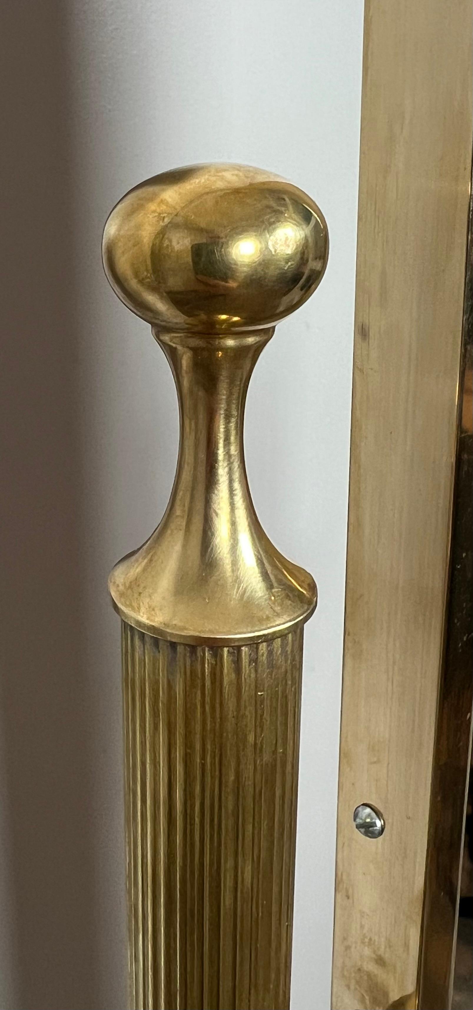 Neoclassical Style Brass Psyche Mirror with Dolphins Base. by Maison Jansen 4