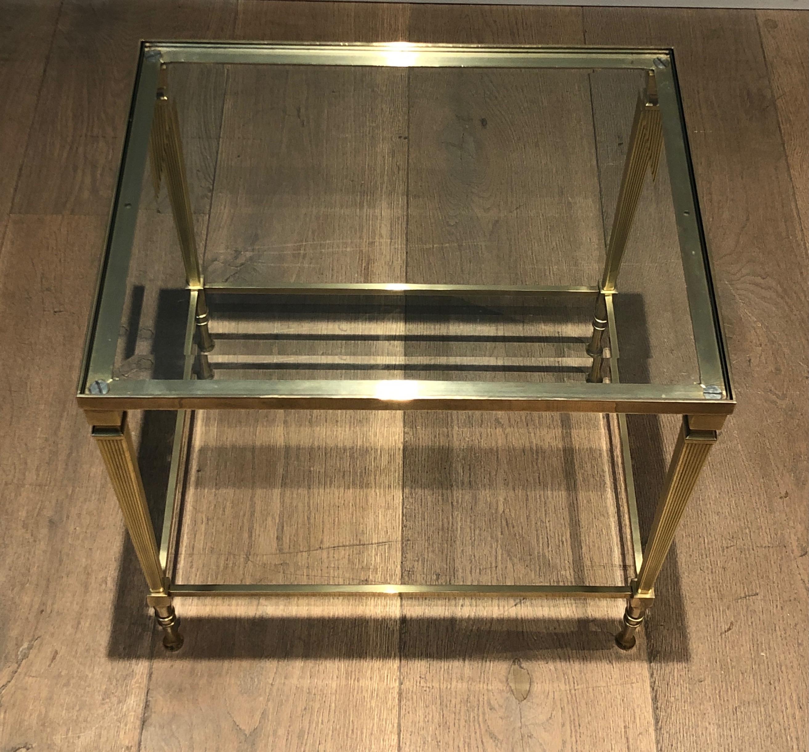 Neoclassical Style Brass Side Table by Maison Jansen For Sale 6