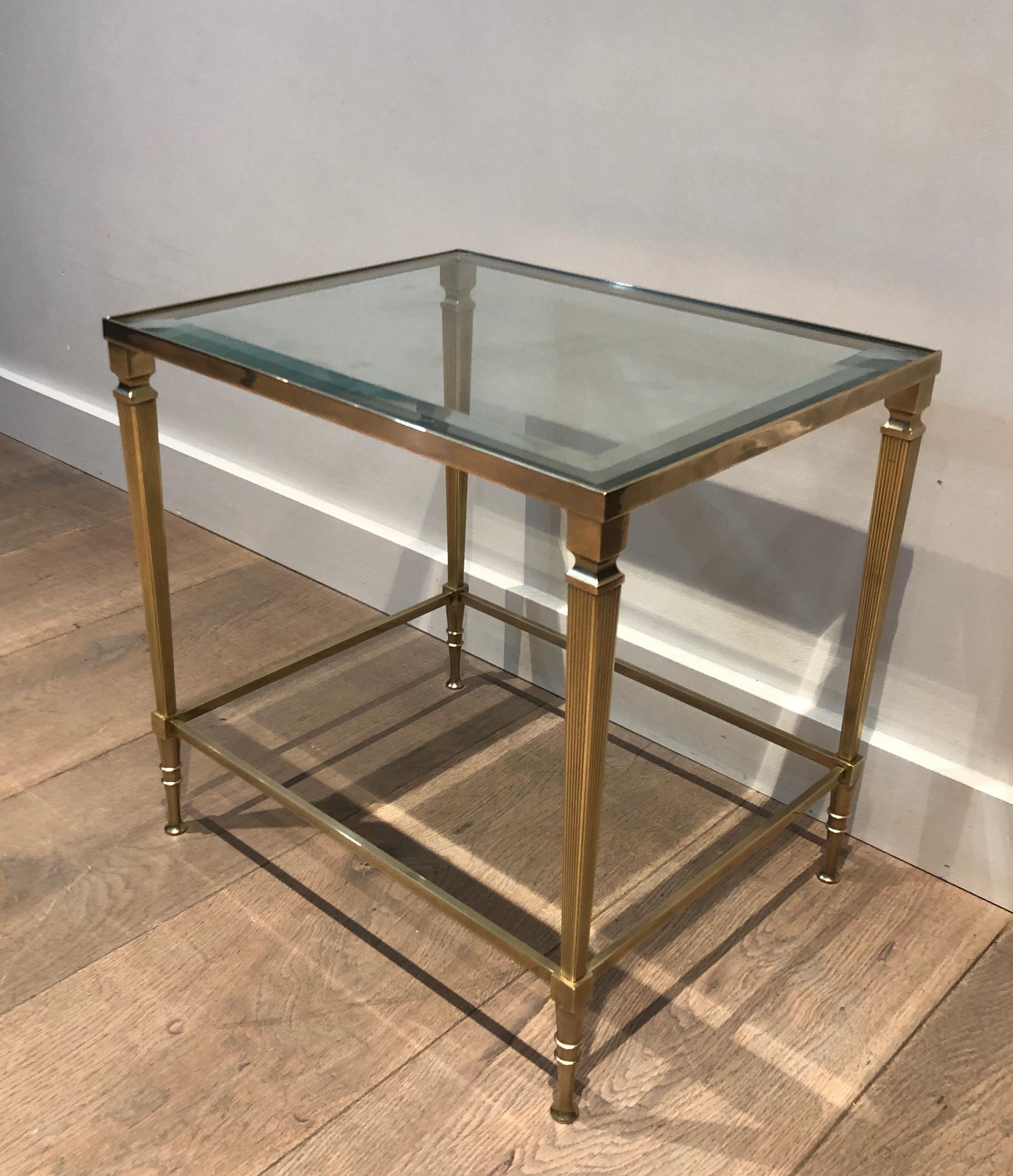 Neoclassical Style Brass Side Table by Maison Jansen For Sale 7