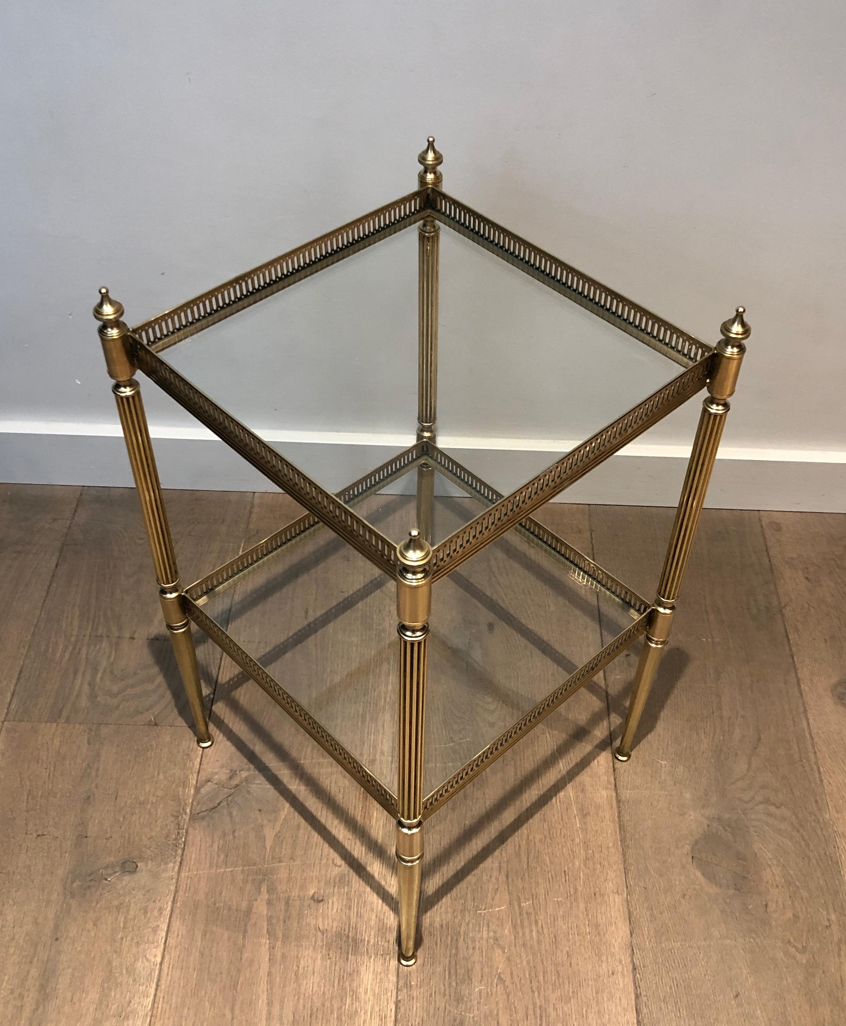 Neoclassical Style Brass Side Table by Maison Jansen 14