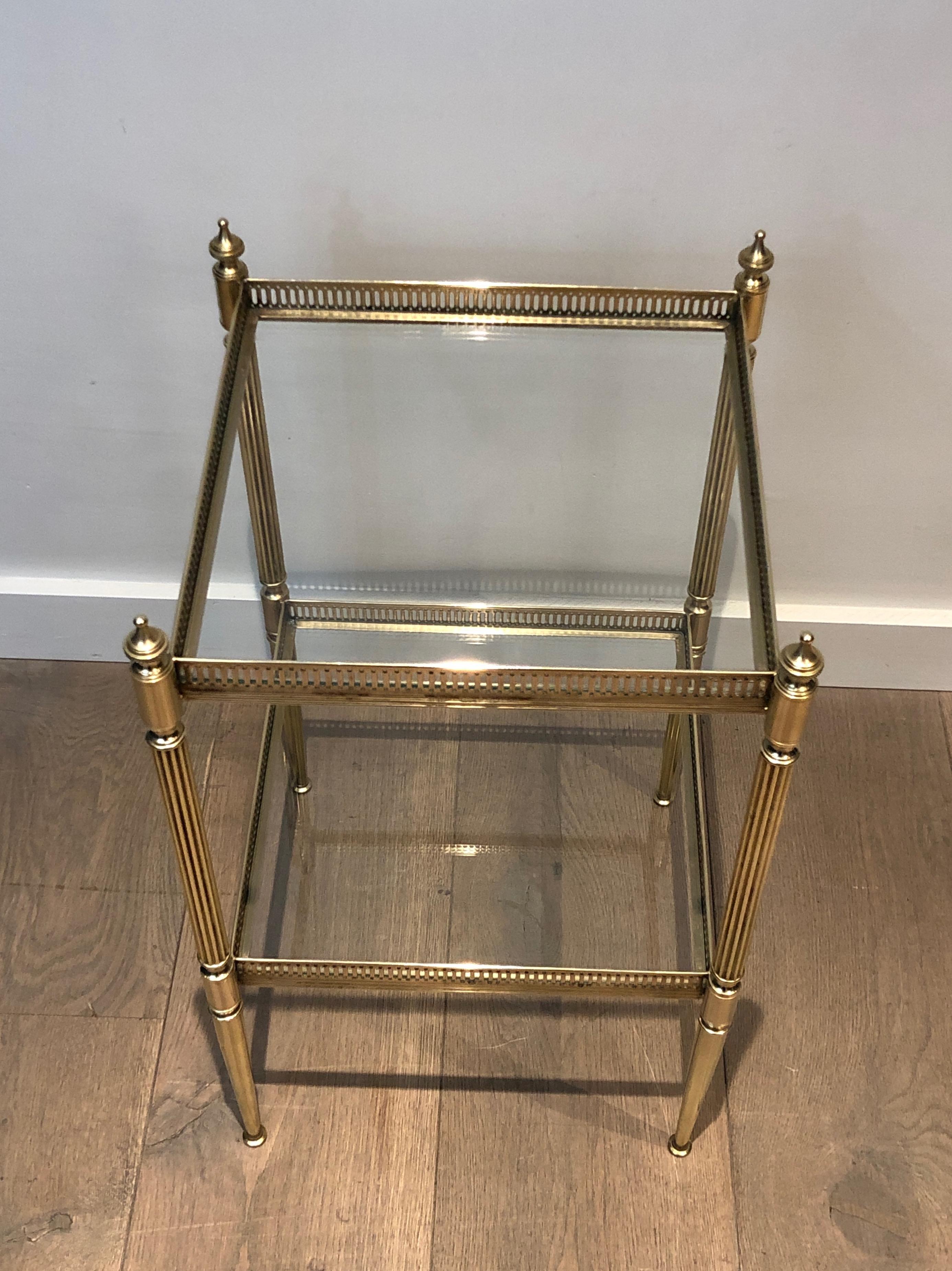 French Neoclassical Style Brass Side Table by Maison Jansen