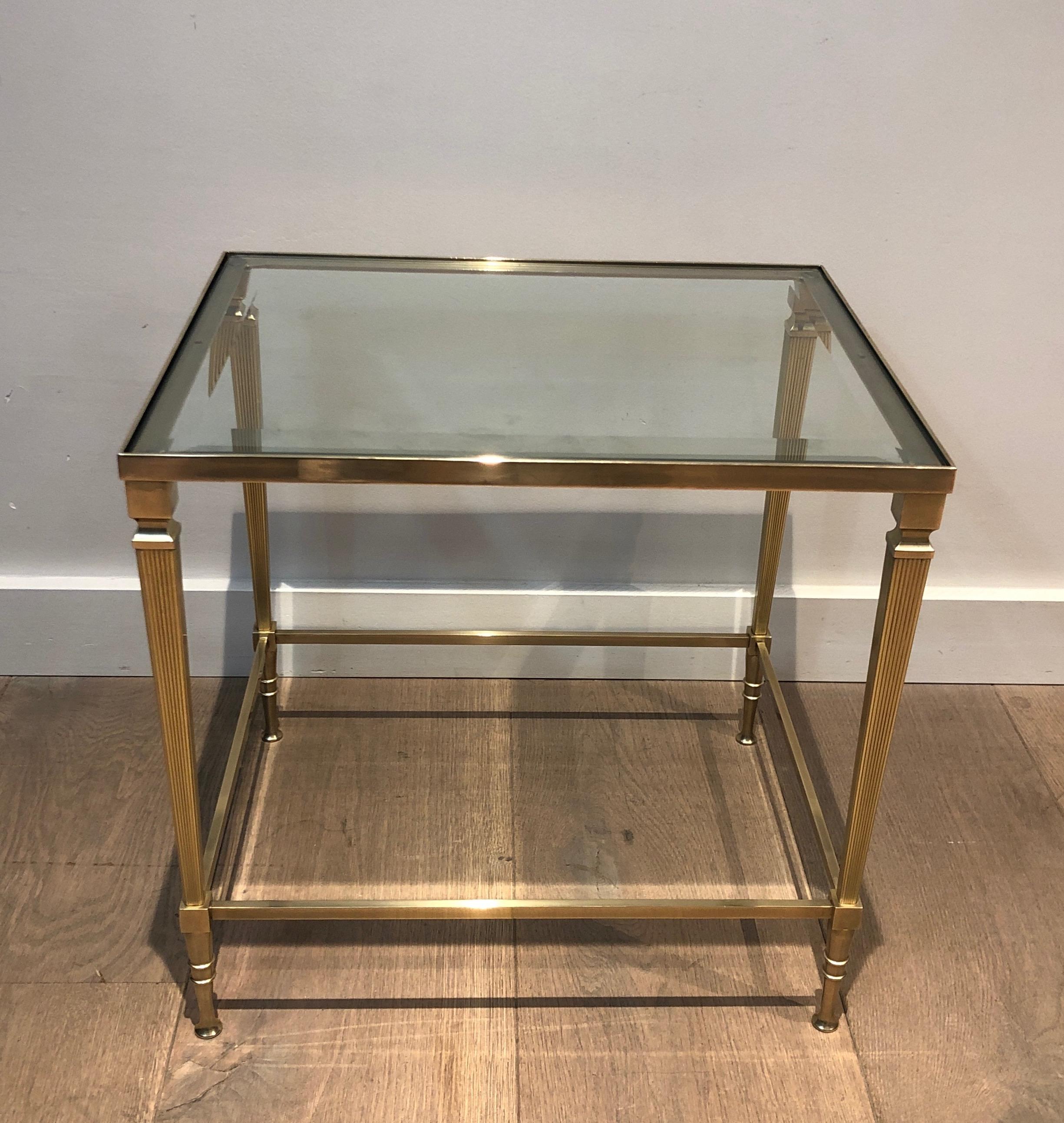 French Neoclassical Style Brass Side Table by Maison Jansen For Sale