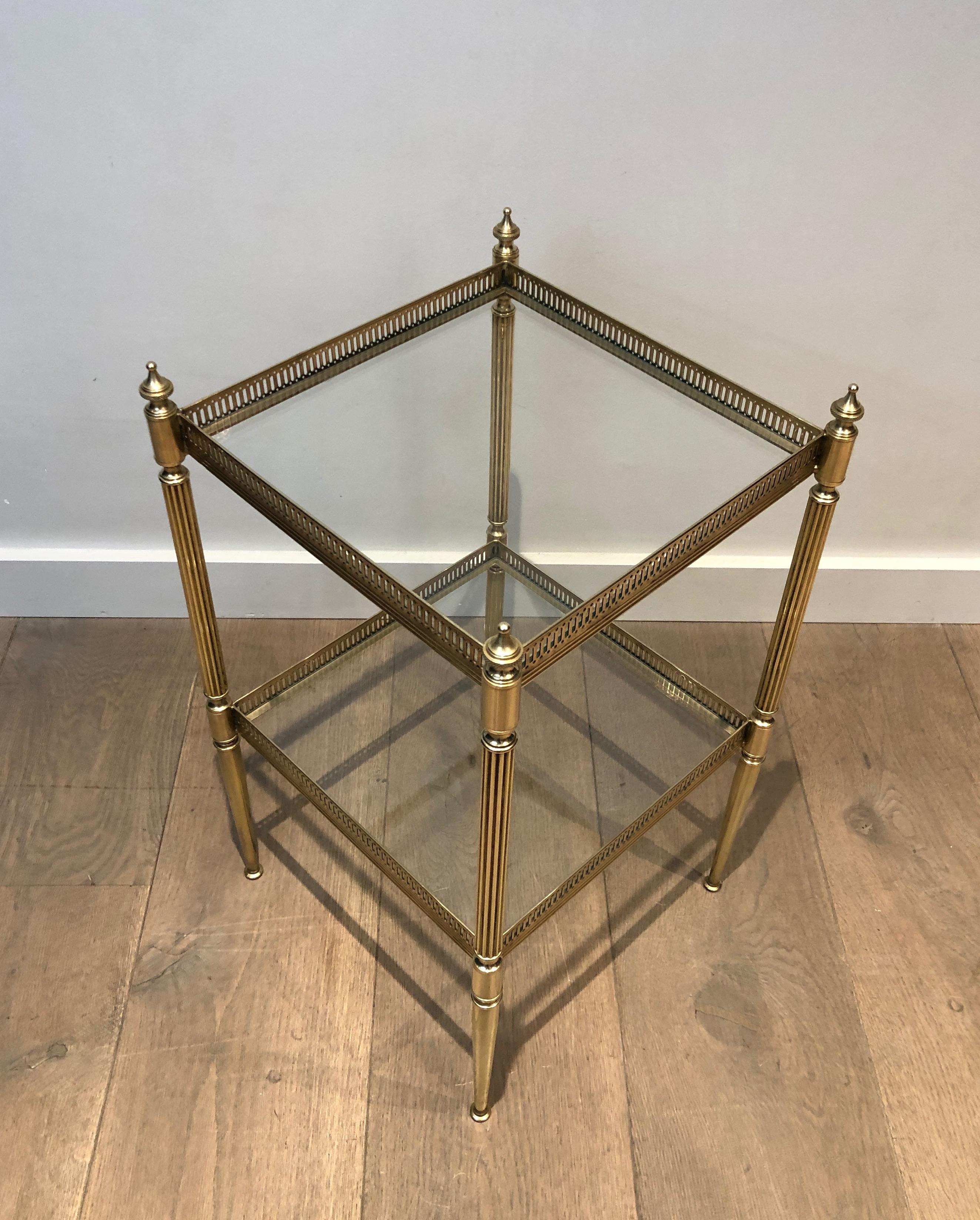 Neoclassical Style Brass Side Table by Maison Jansen In Good Condition In Marcq-en-Barœul, Hauts-de-France