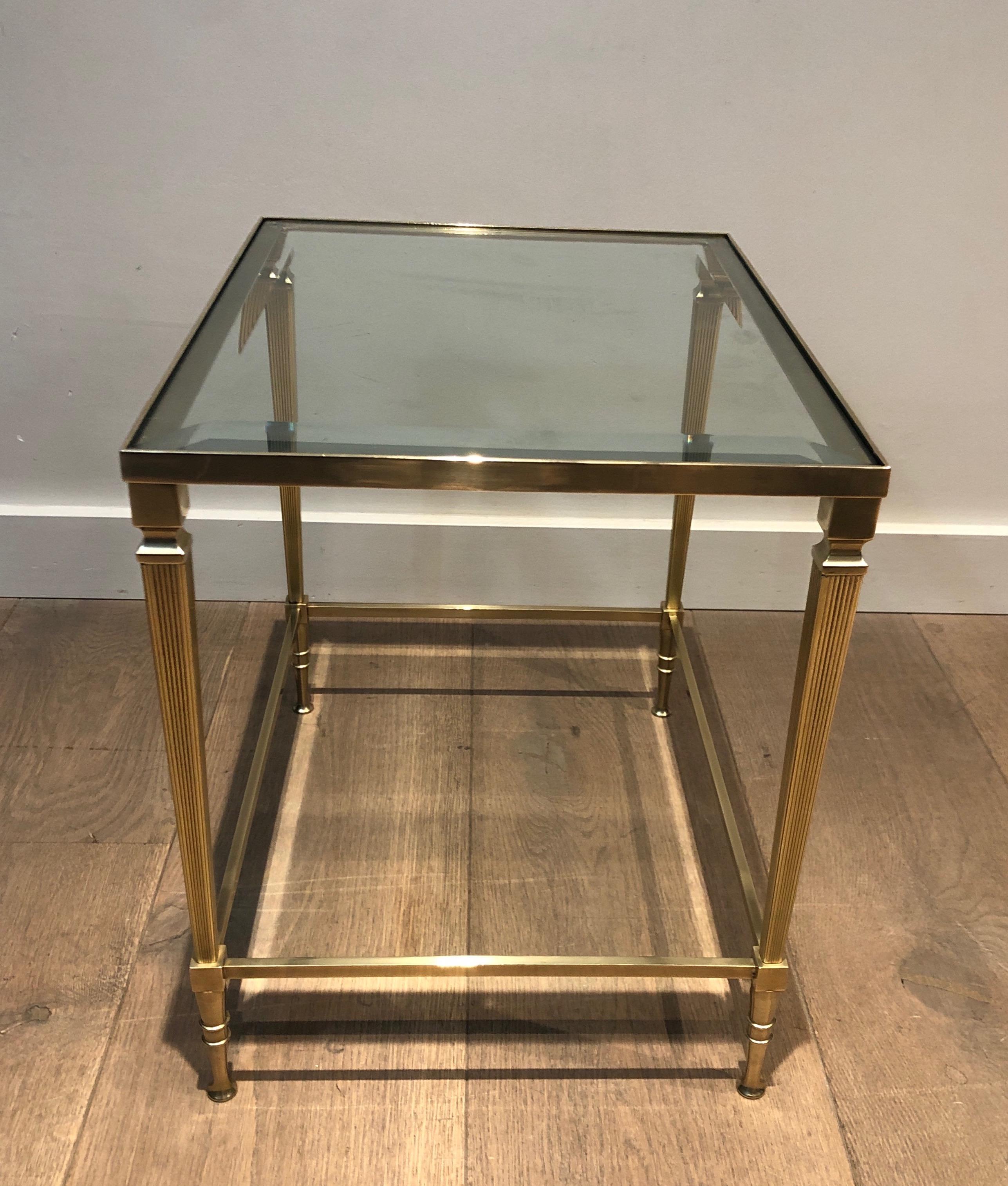 Neoclassical Style Brass Side Table by Maison Jansen In Good Condition In Marcq-en-Barœul, Hauts-de-France