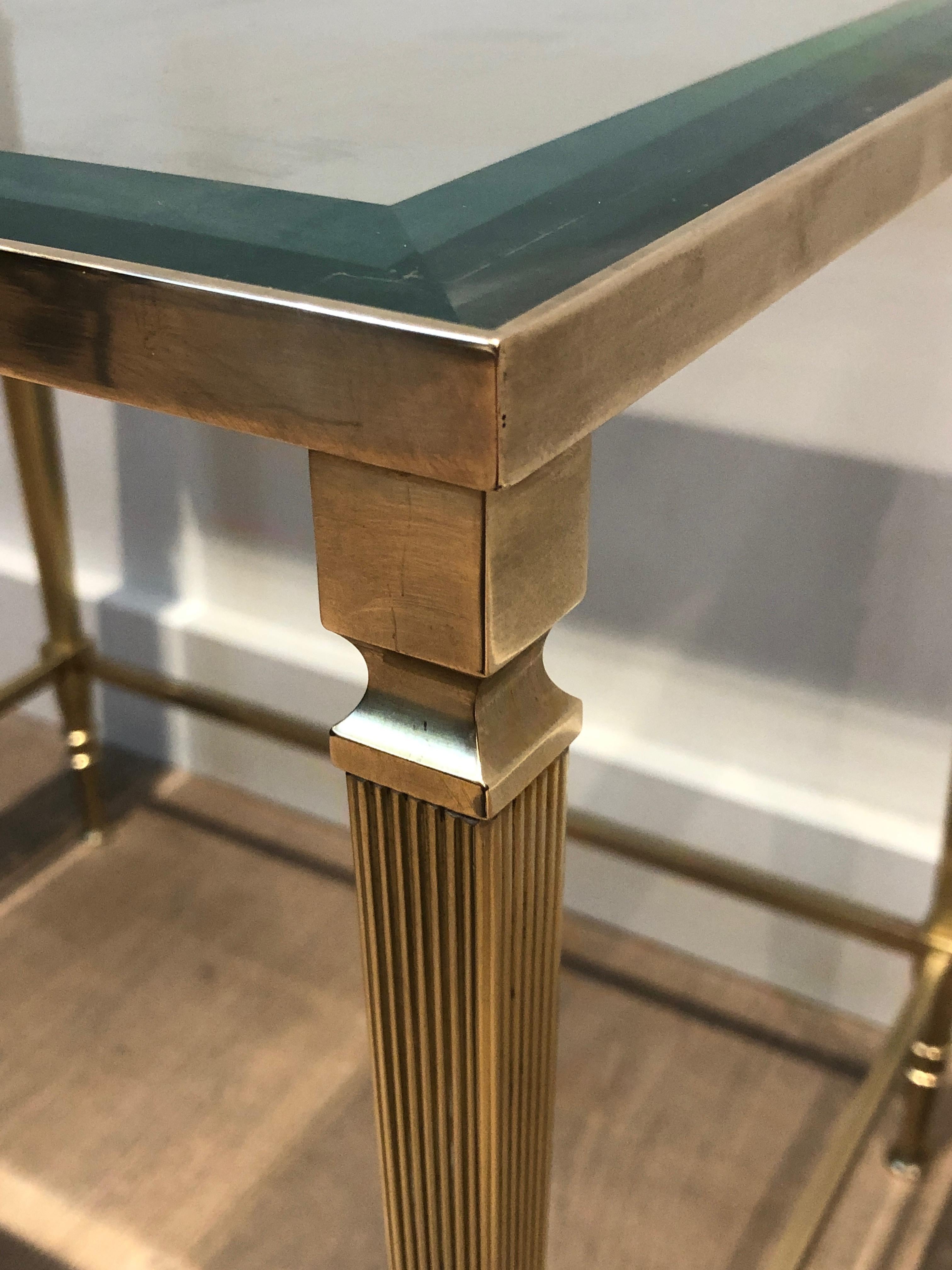 Neoclassical Style Brass Side Table by Maison Jansen For Sale 3