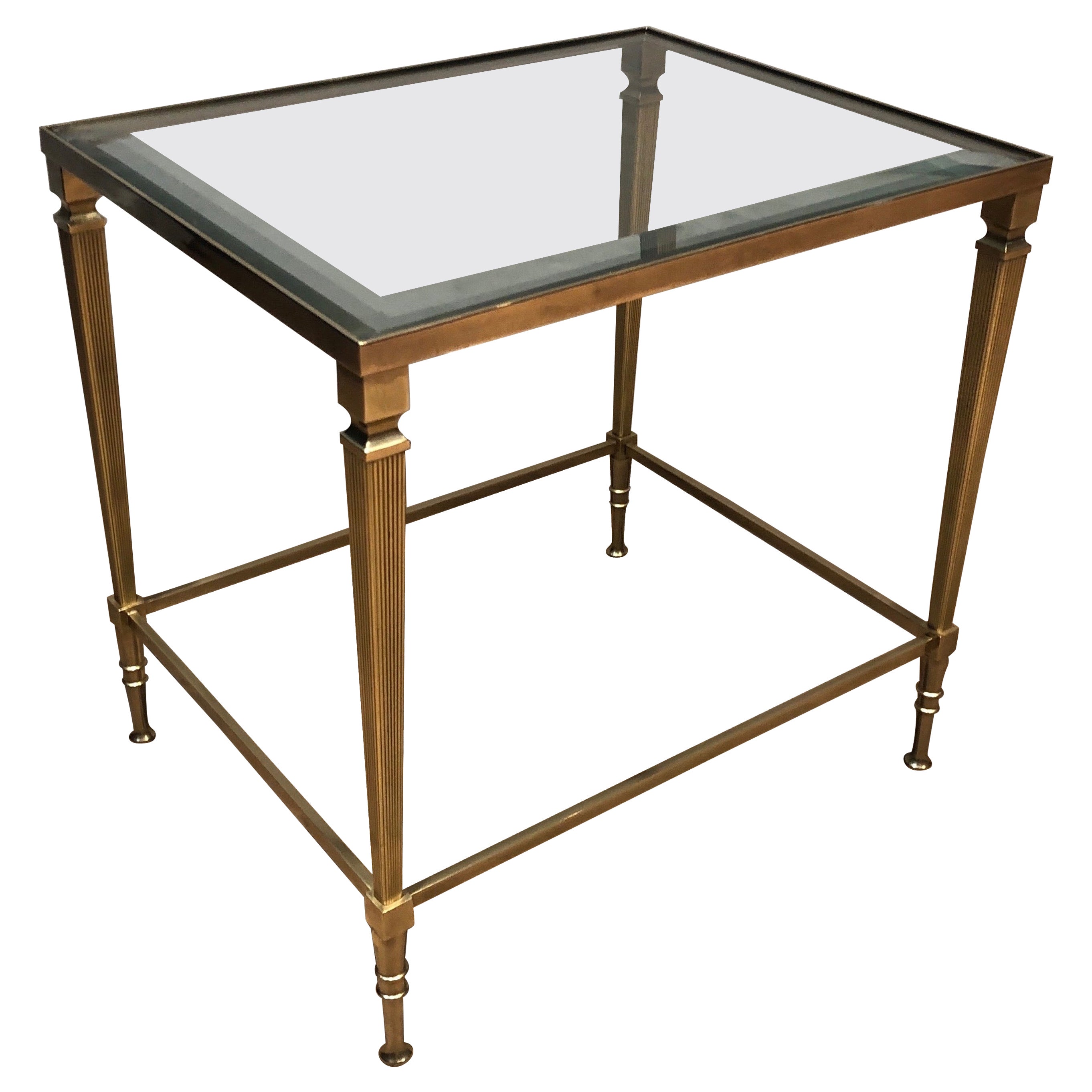 Neoclassical Style Brass Side Table by Maison Jansen