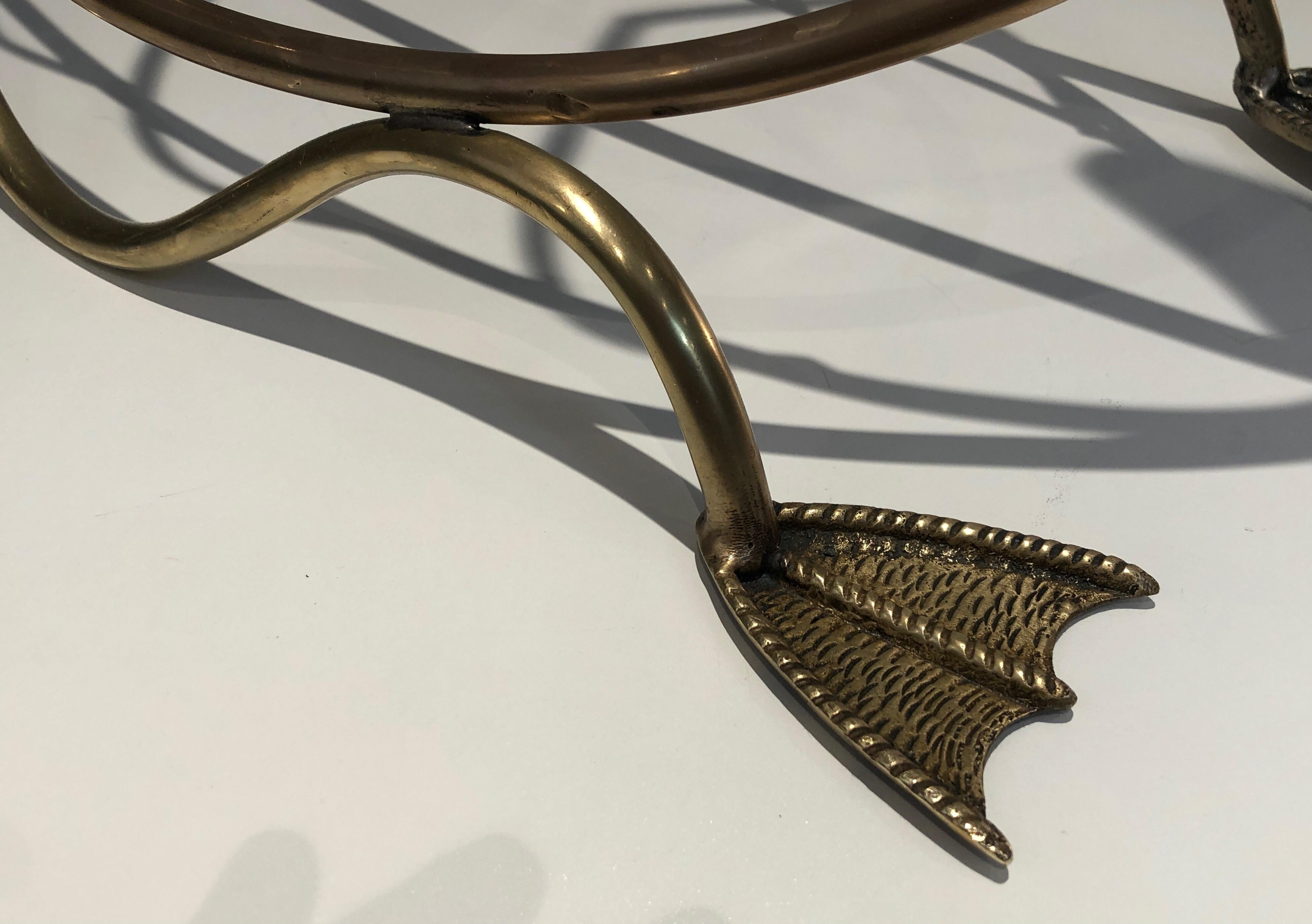 Neoclassical Style Brass Swan Magazine Rack, Italy in the Style of Maison Jansen For Sale 8