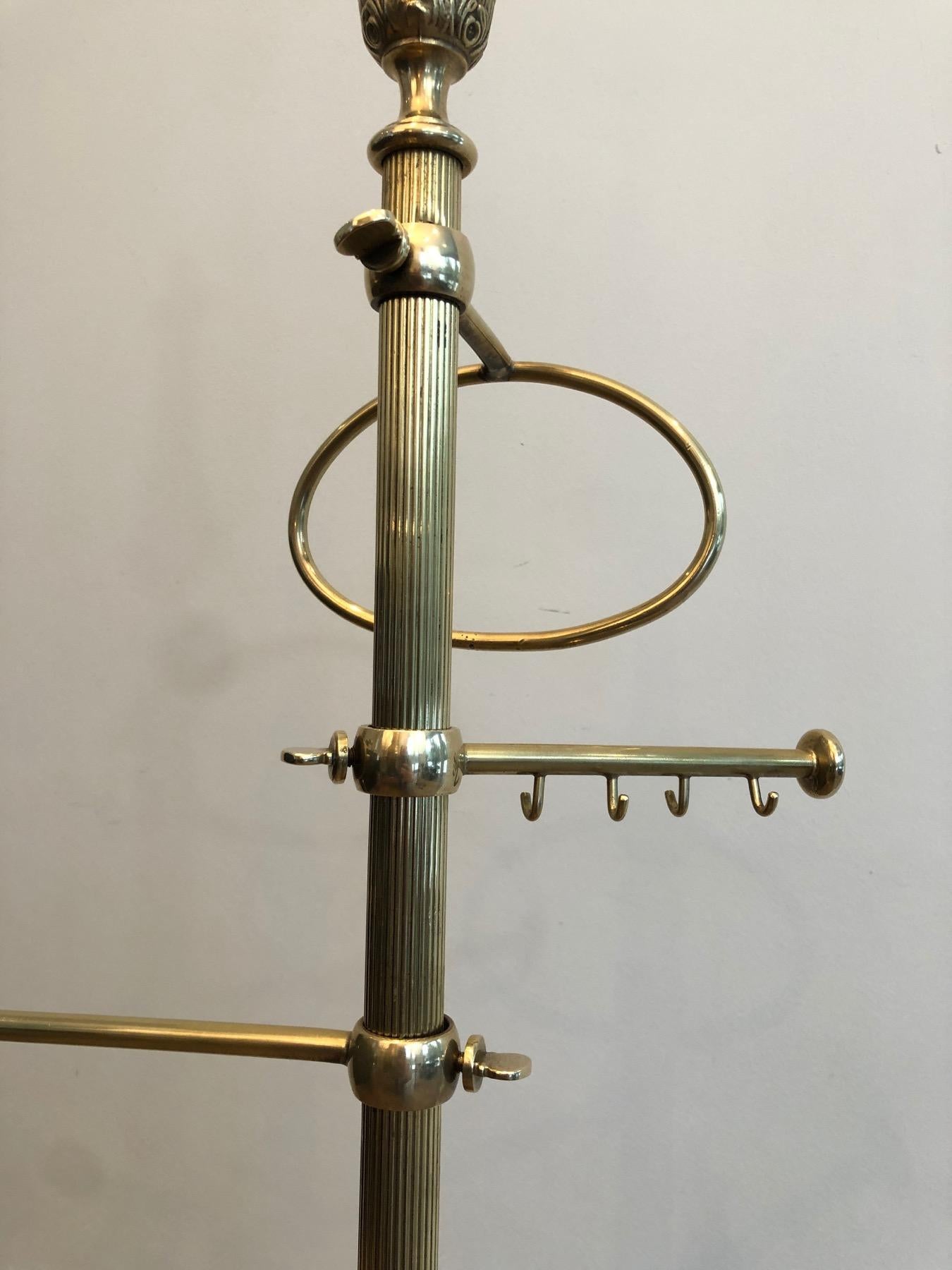 Mid-20th Century Neoclassical Style Brass Towel Holder For Sale