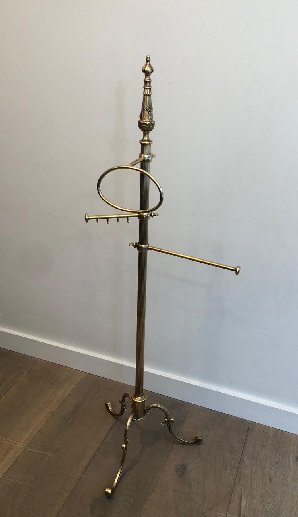 Neoclassical Style Brass Towel Holder For Sale 4