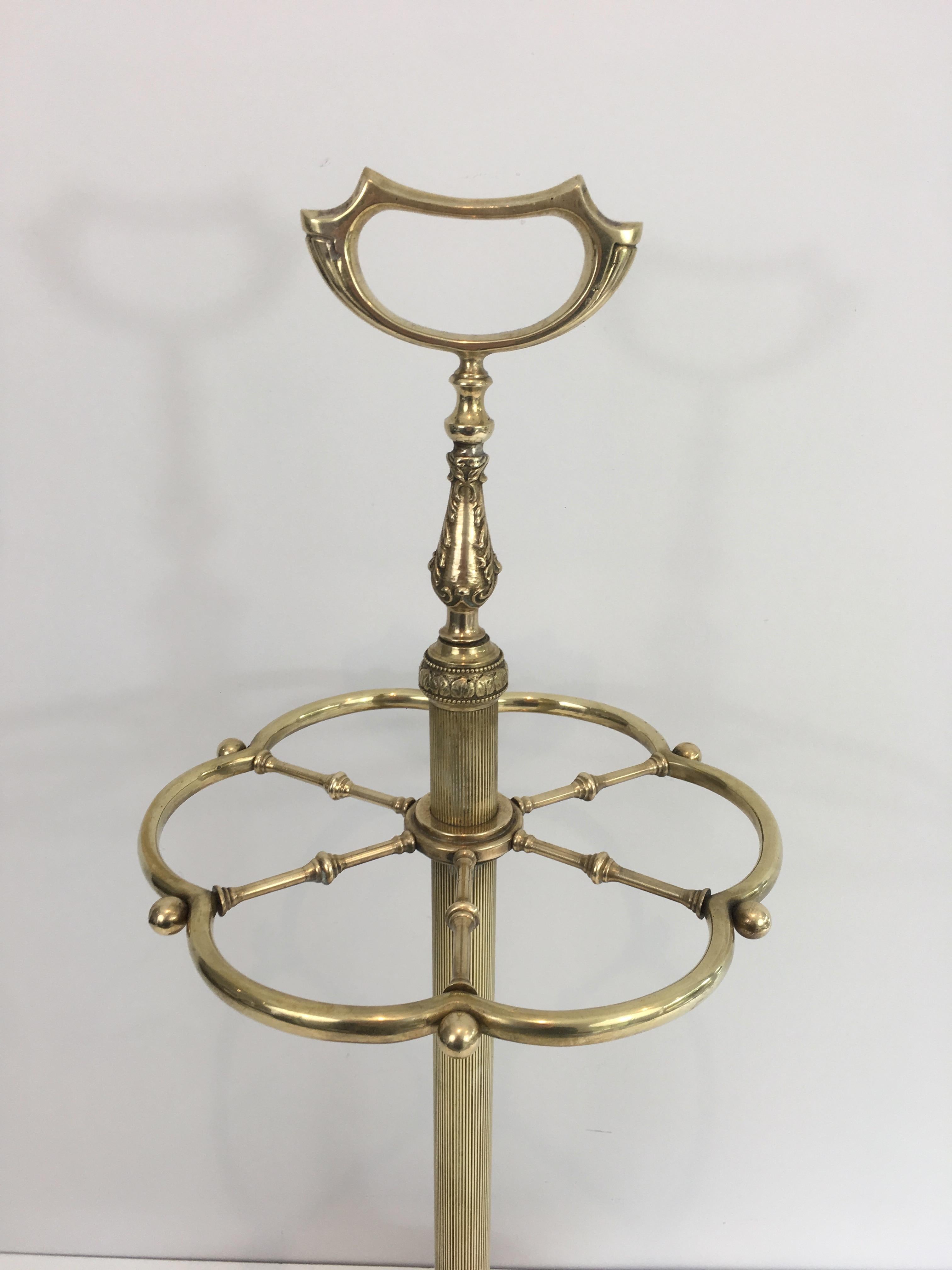Neoclassical Style Brass Umbrella Stand, French, circa 1940 6
