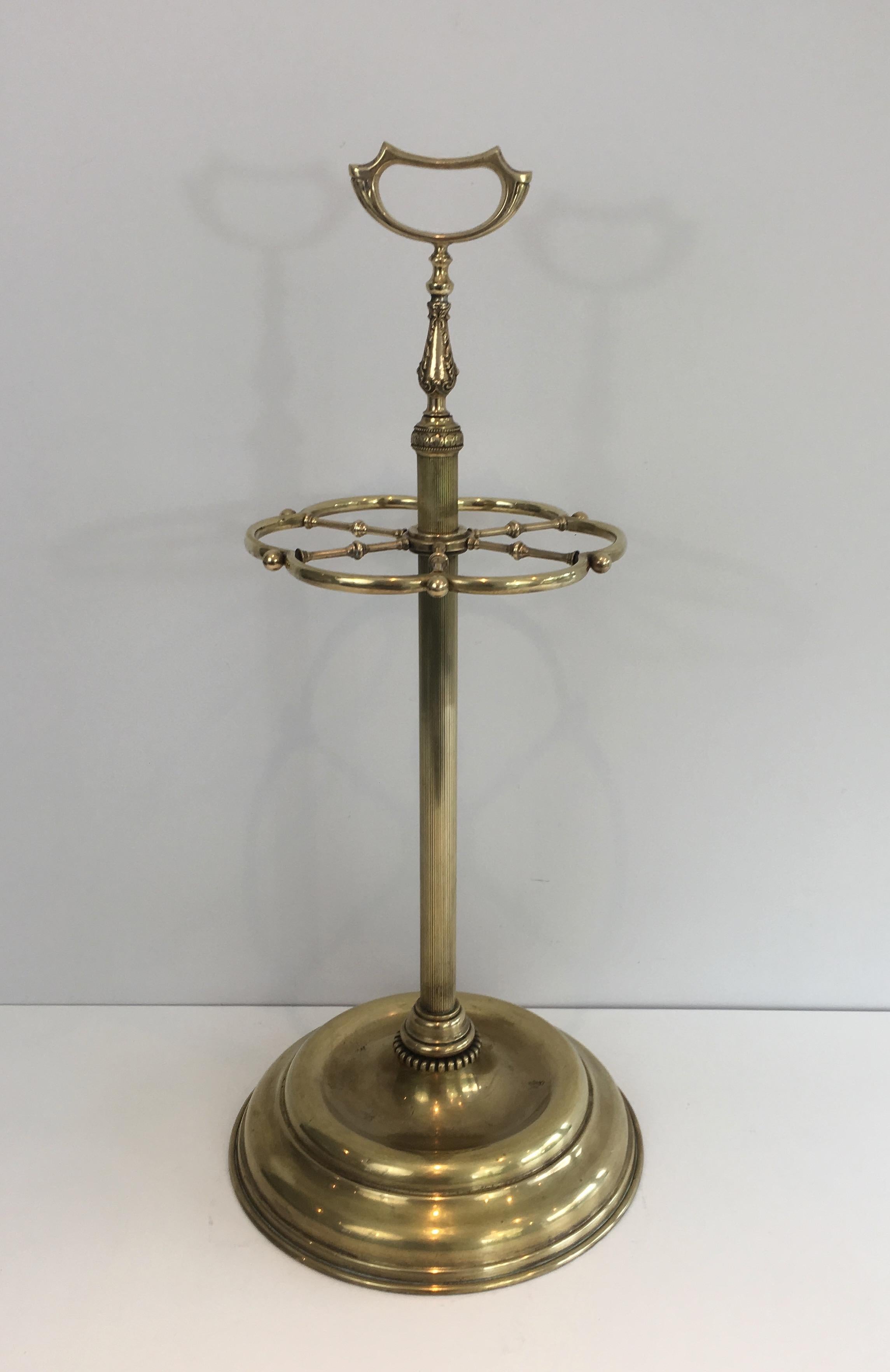 Neoclassical Style Brass Umbrella Stand, French, circa 1940 8
