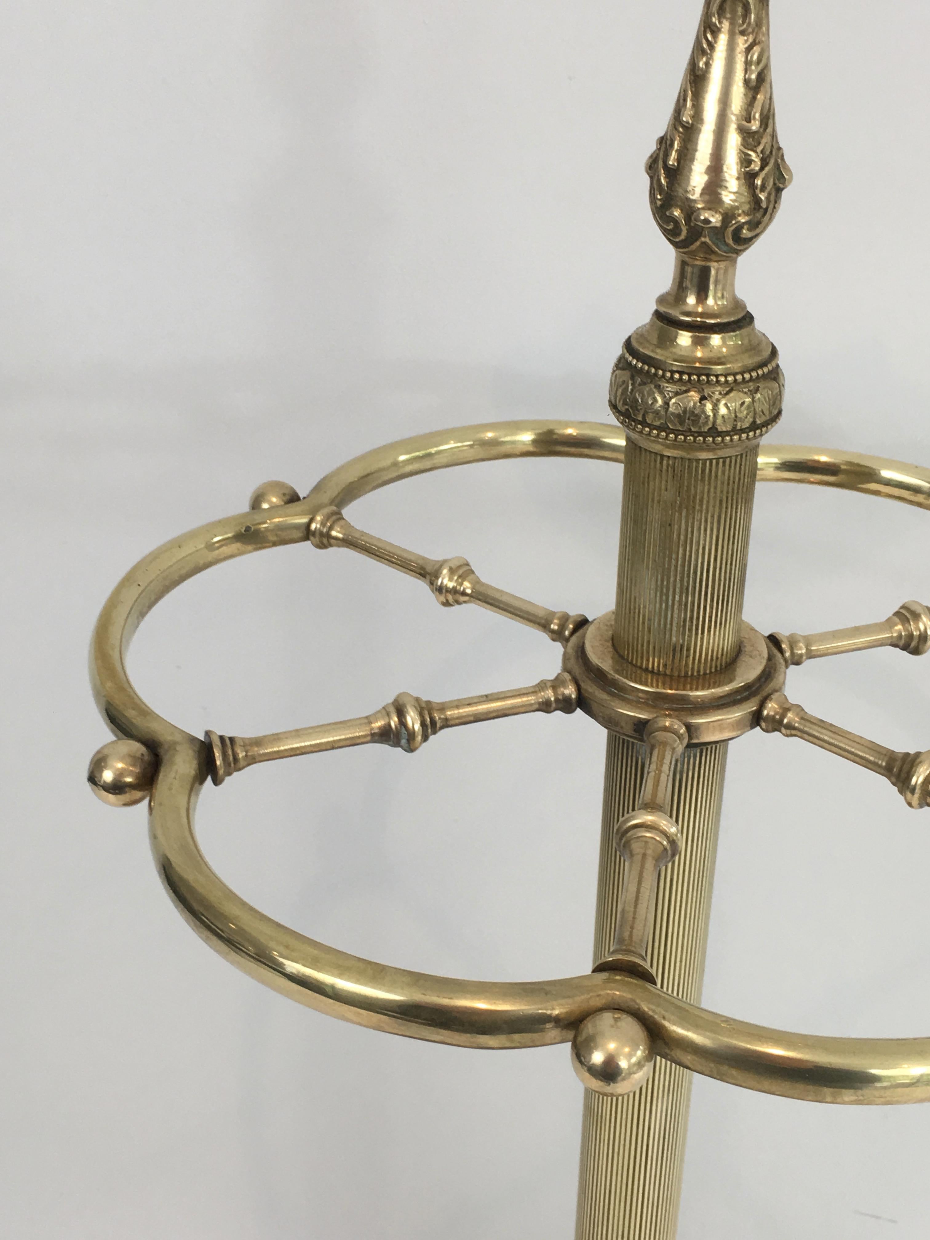 Neoclassical Style Brass Umbrella Stand, French, circa 1940 10