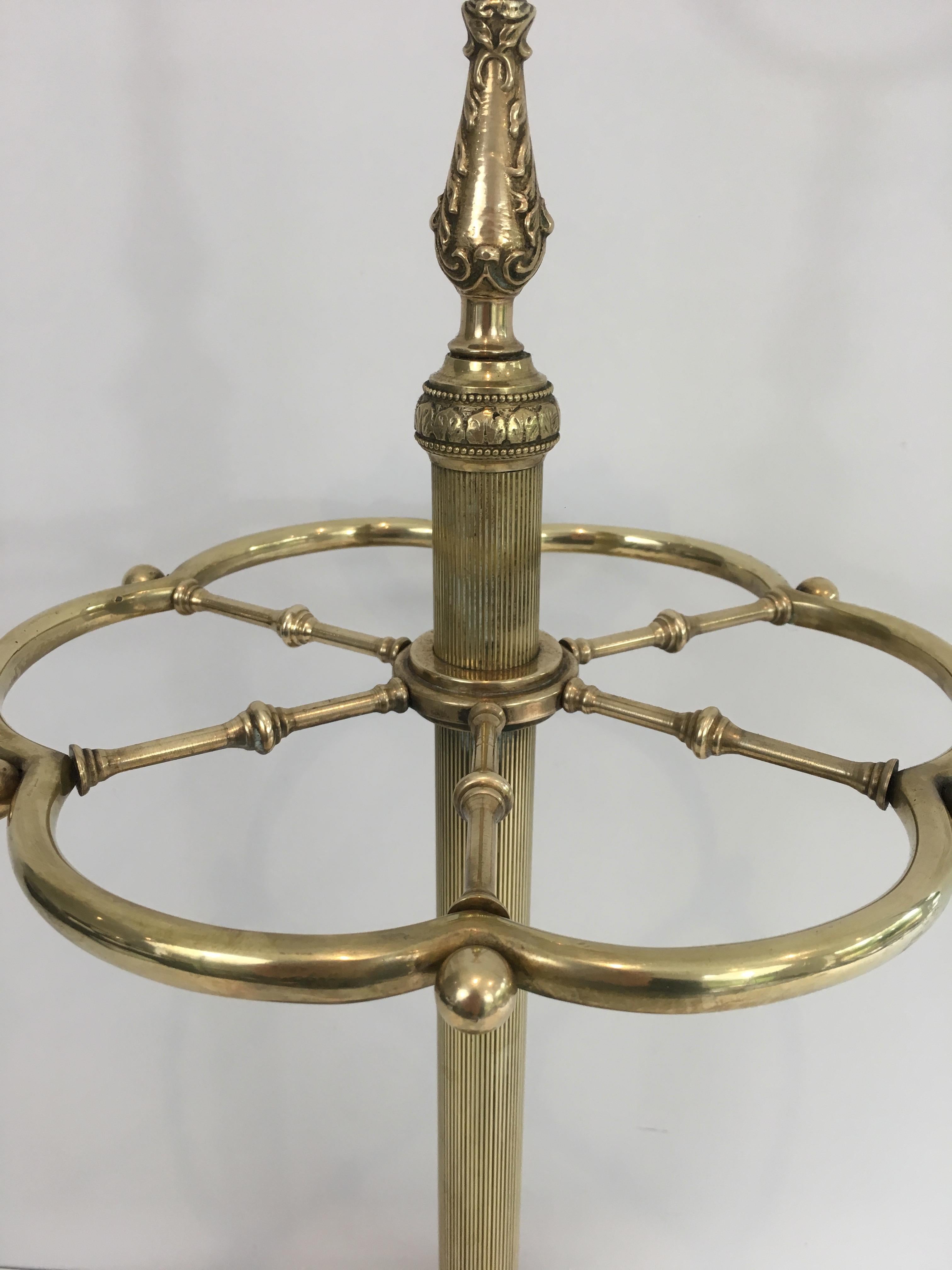 Neoclassical Style Brass Umbrella Stand, French, circa 1940 11