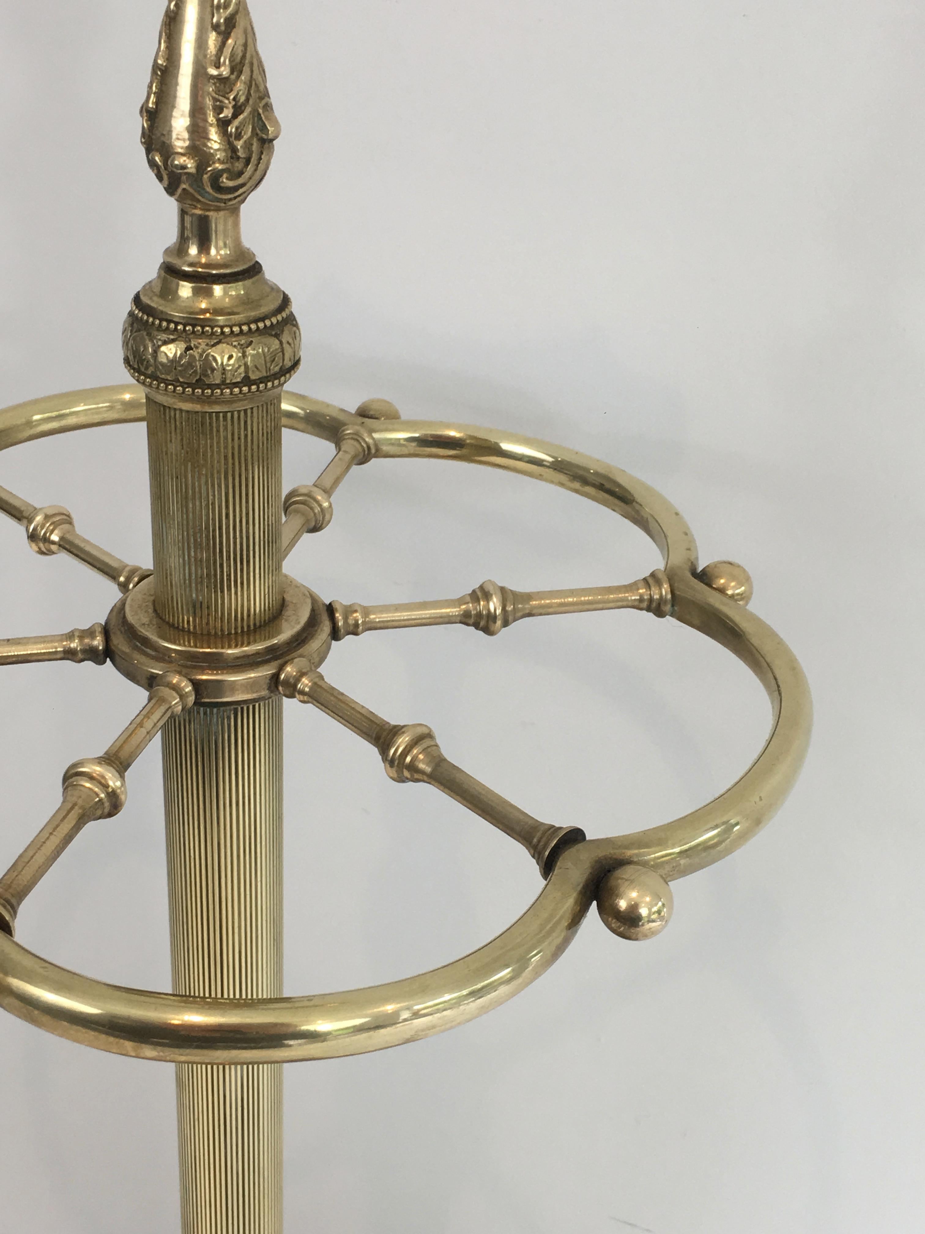 Neoclassical Style Brass Umbrella Stand, French, circa 1940 12