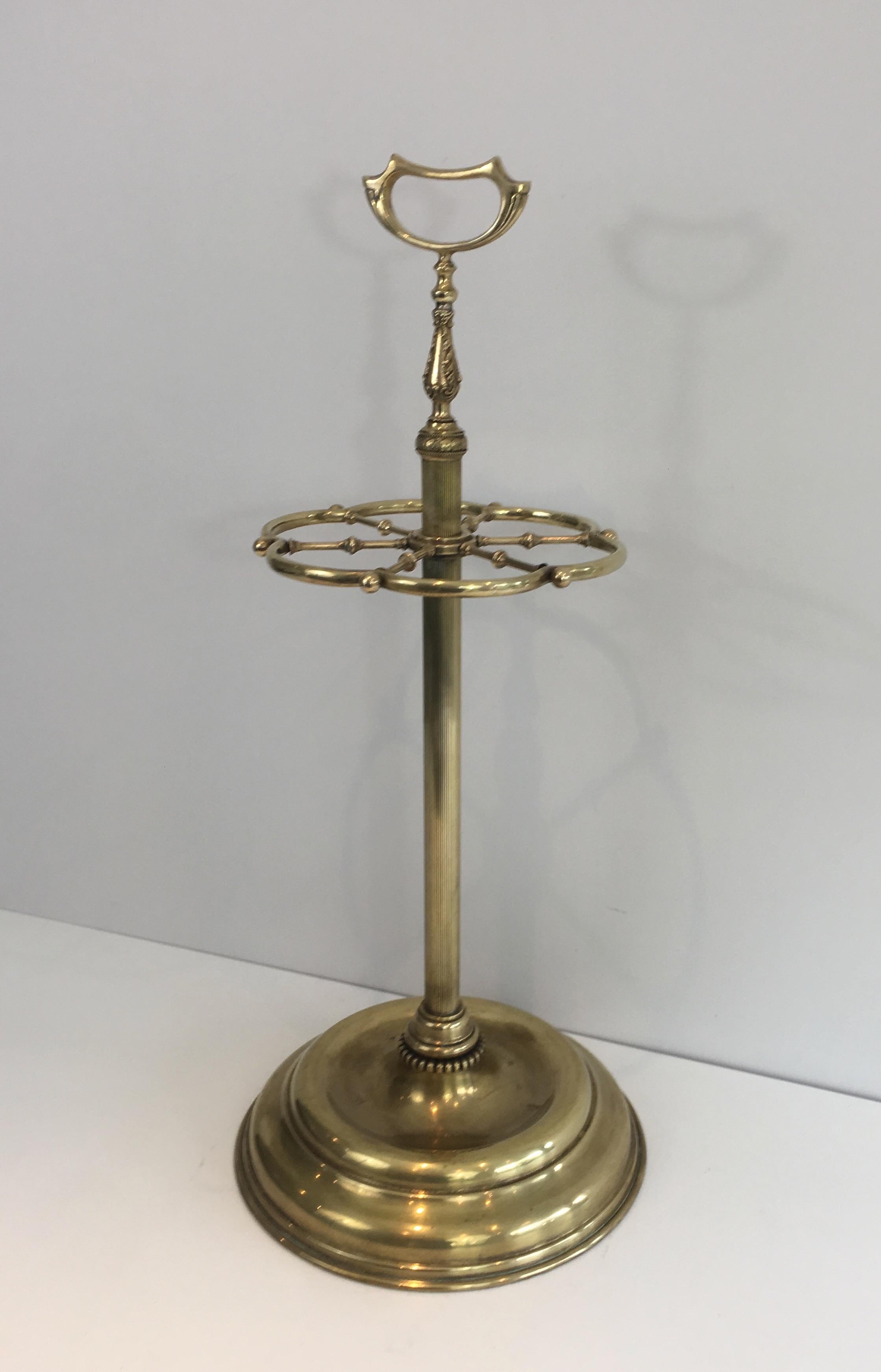 Neoclassical Style Brass Umbrella Stand, French, circa 1940 13