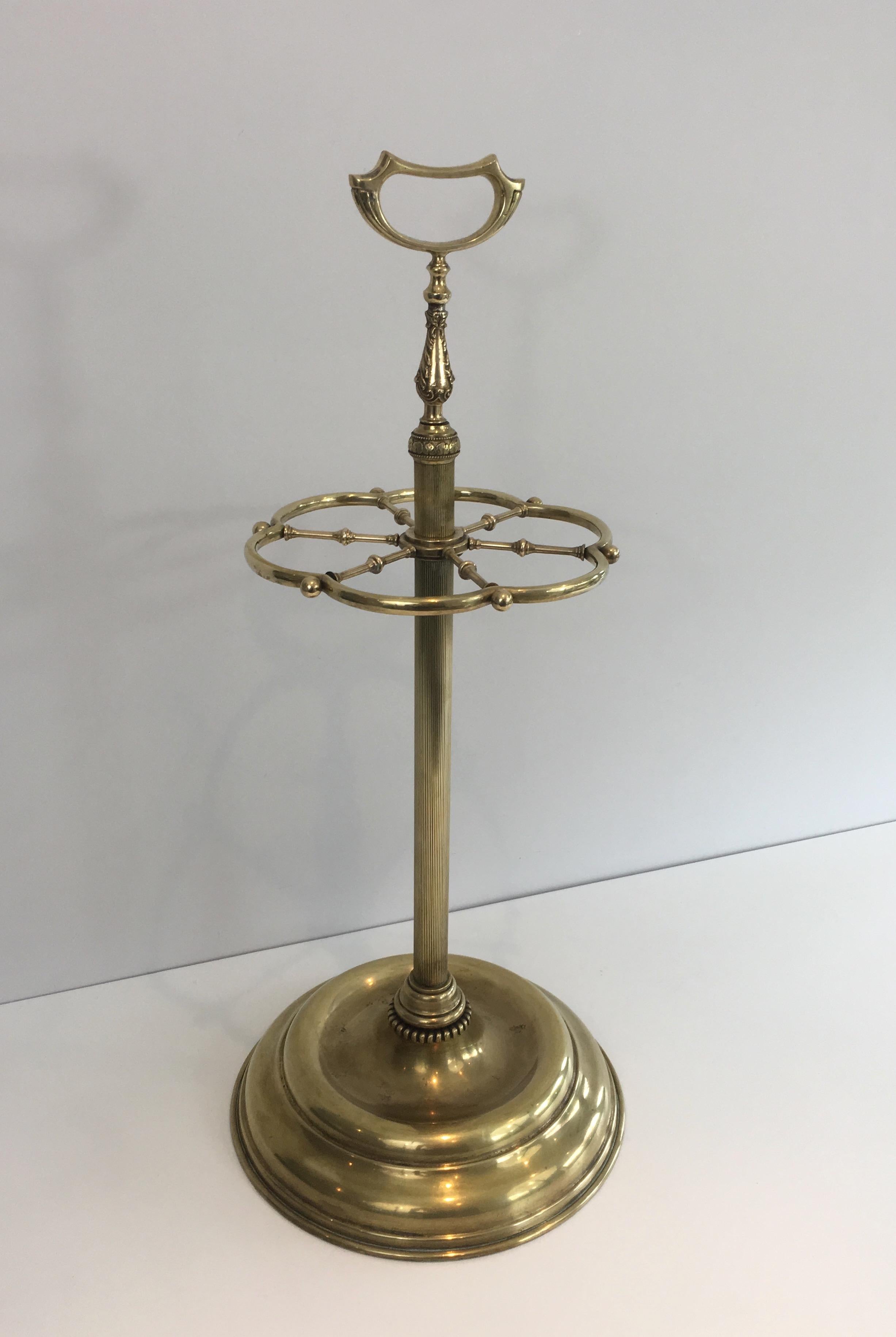 Neoclassical Style Brass Umbrella Stand, French, circa 1940 14