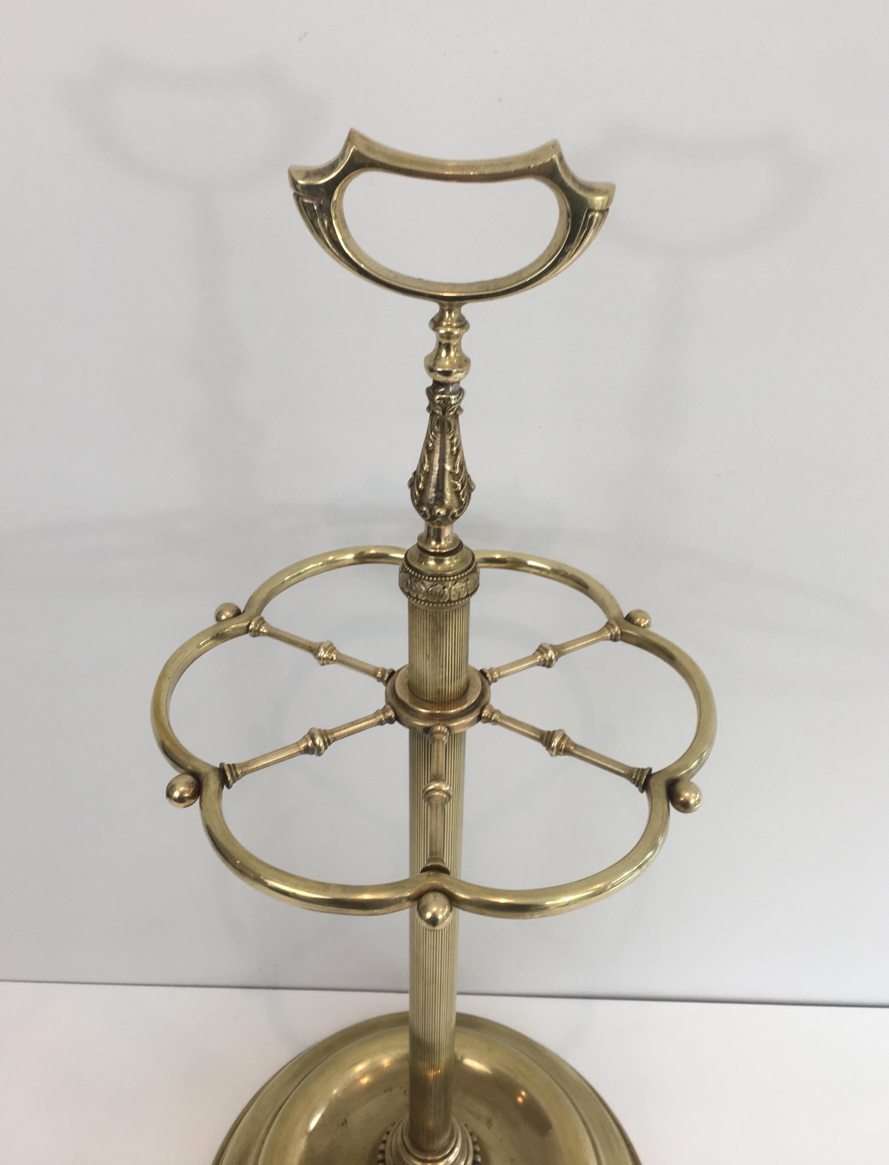 Neoclassical Style Brass Umbrella Stand, French, circa 1940 In Good Condition In Marcq-en-Barœul, Hauts-de-France