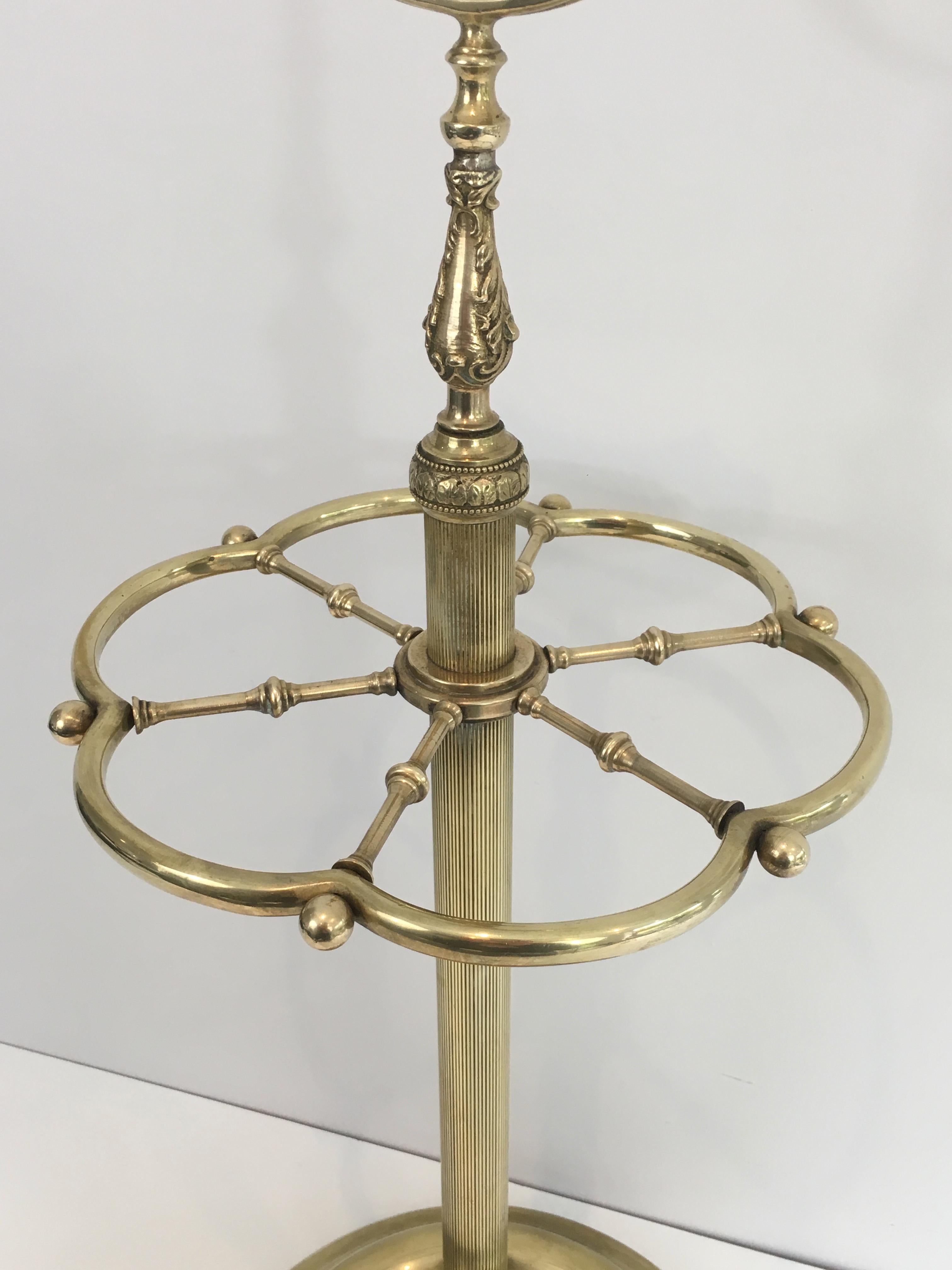 Neoclassical Style Brass Umbrella Stand, French, circa 1940 3